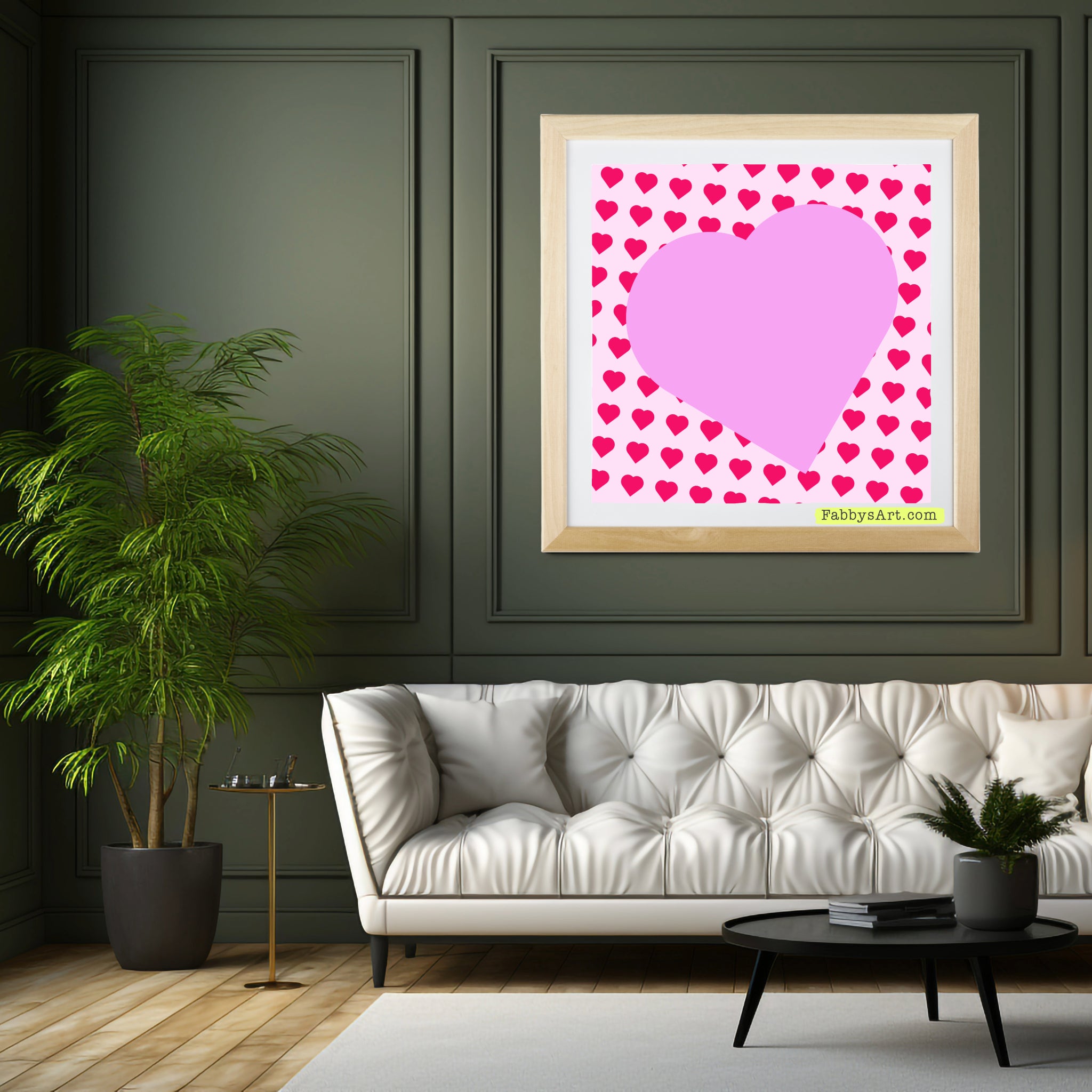 In love (pink heart) Poster