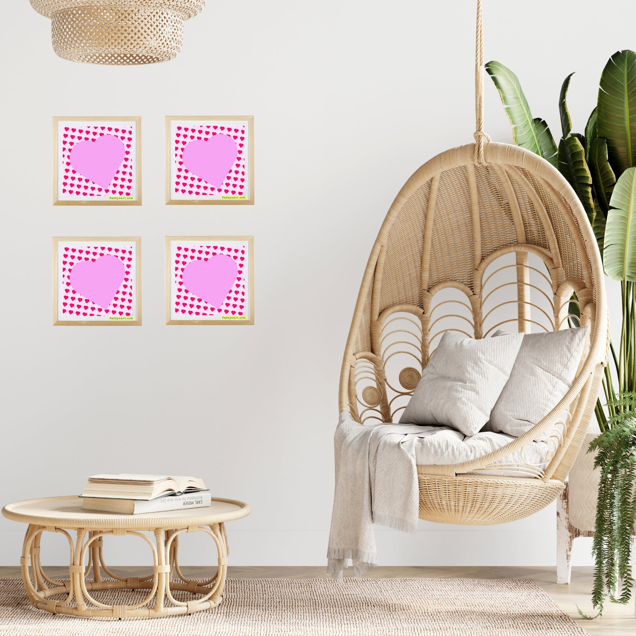 In love (pink heart) Poster