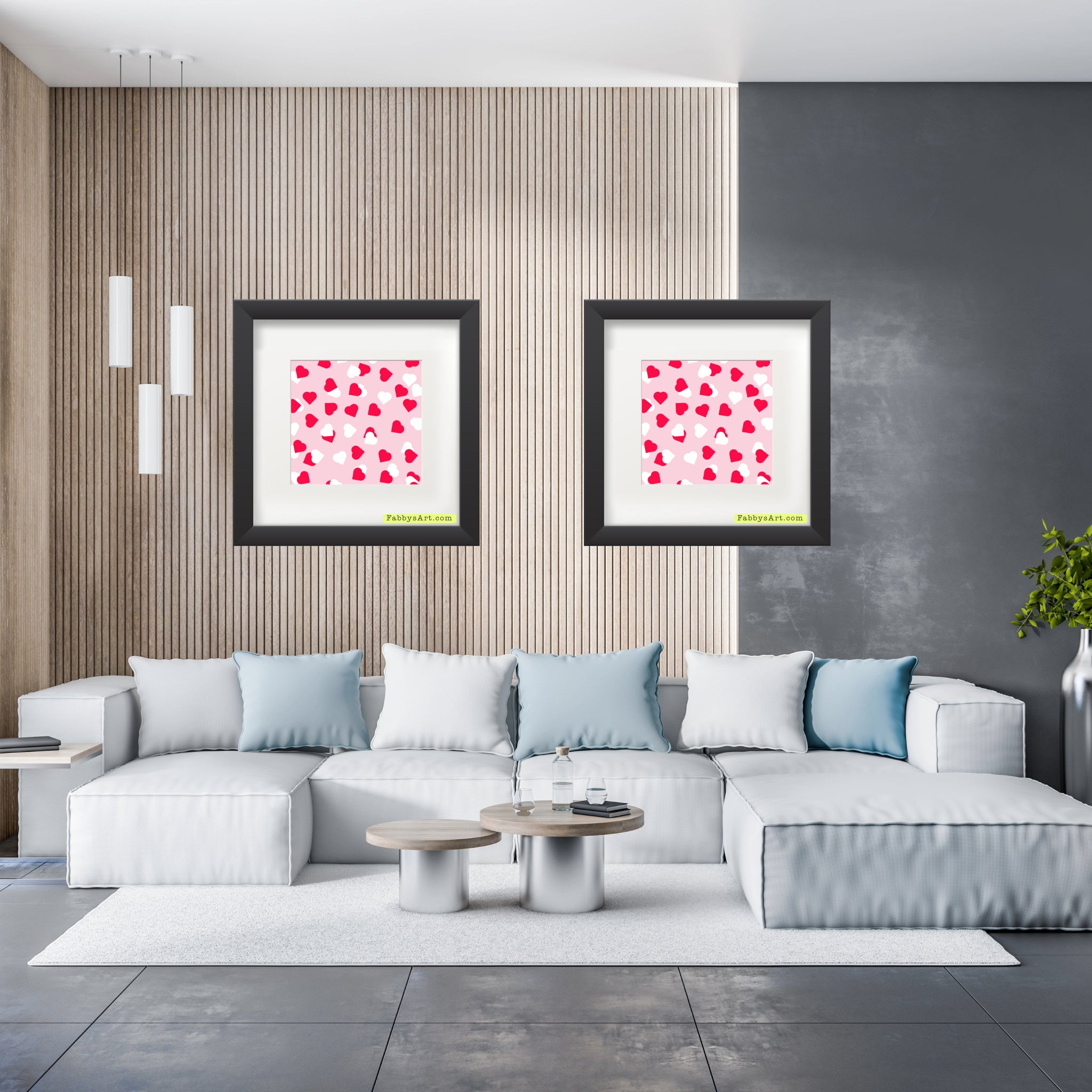 In the name of love passion pink and white hearts Poster