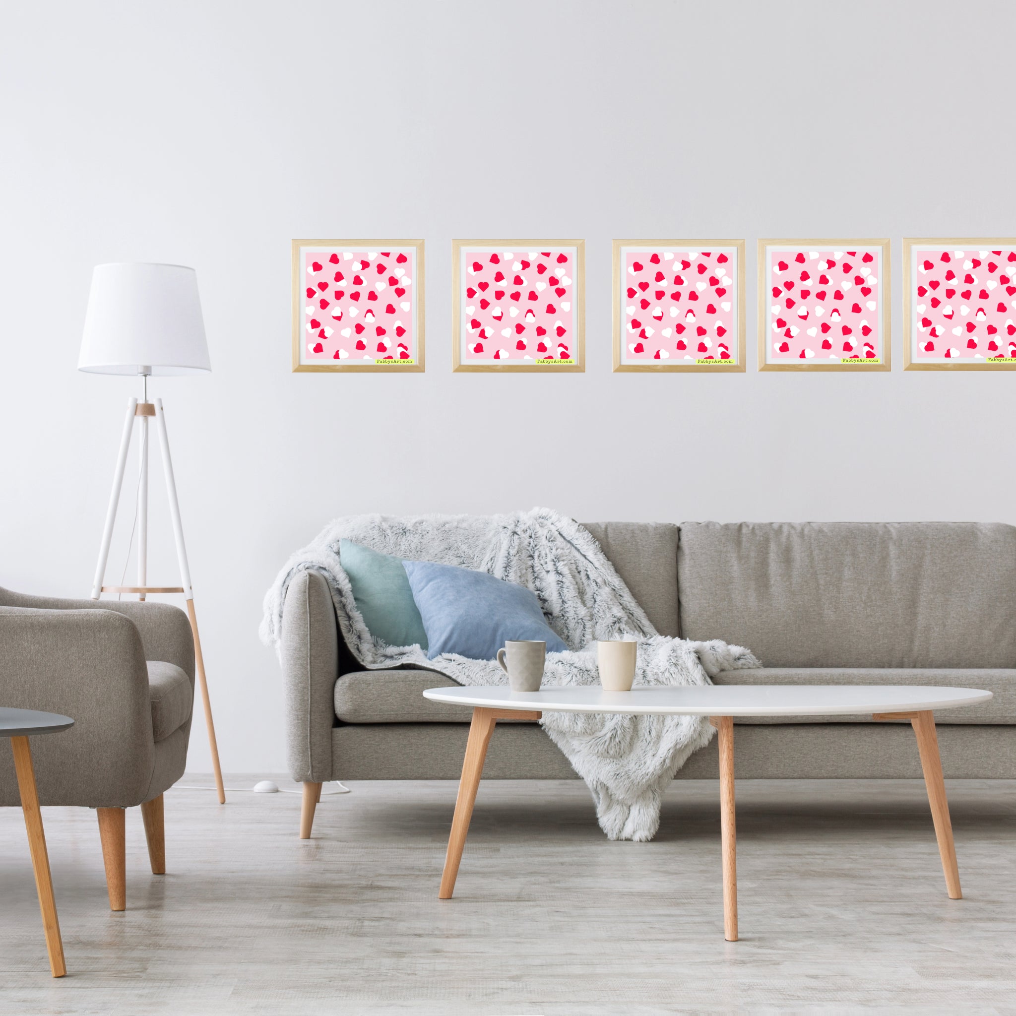 In the name of love passion pink and white hearts Poster