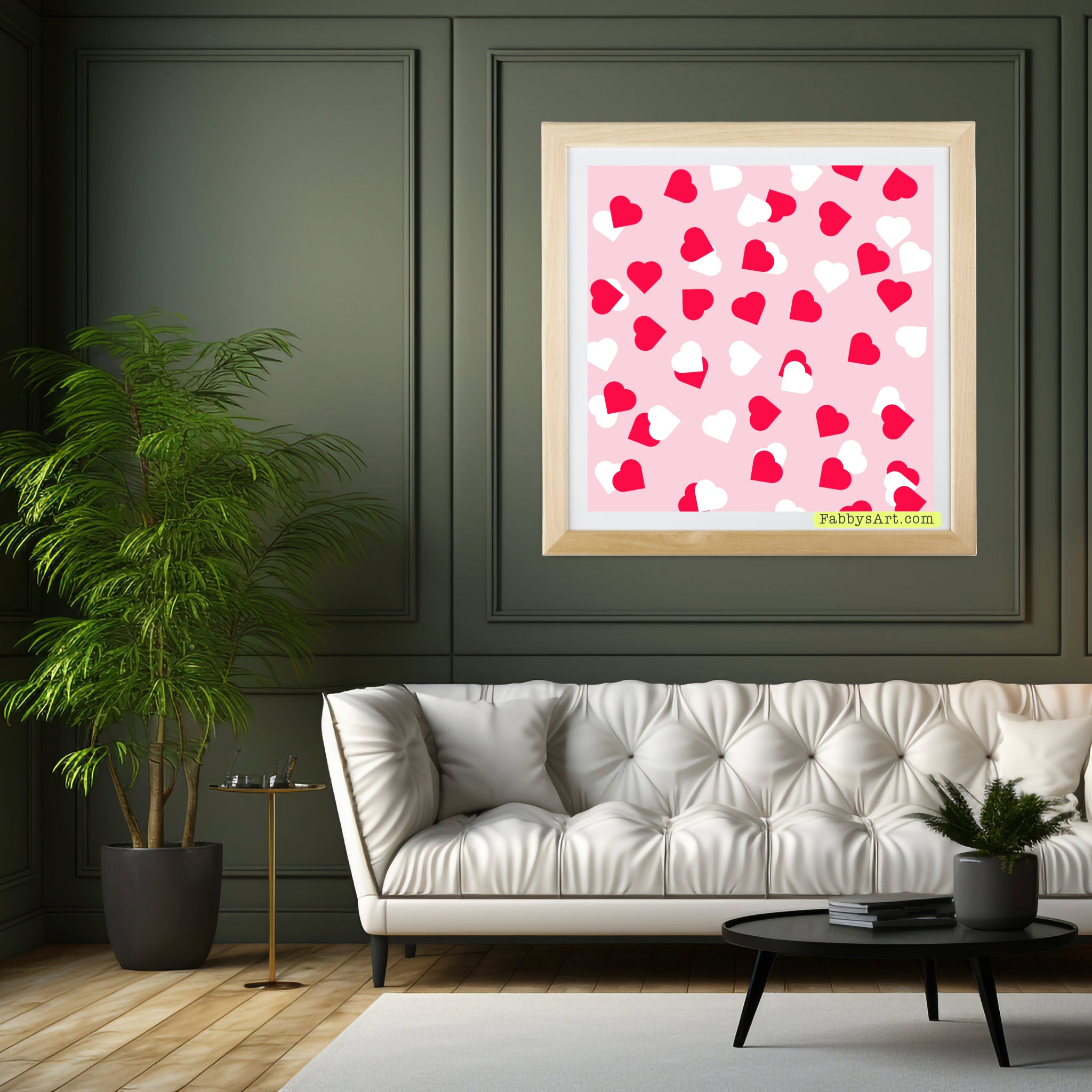 In the name of love passion pink and white hearts Poster