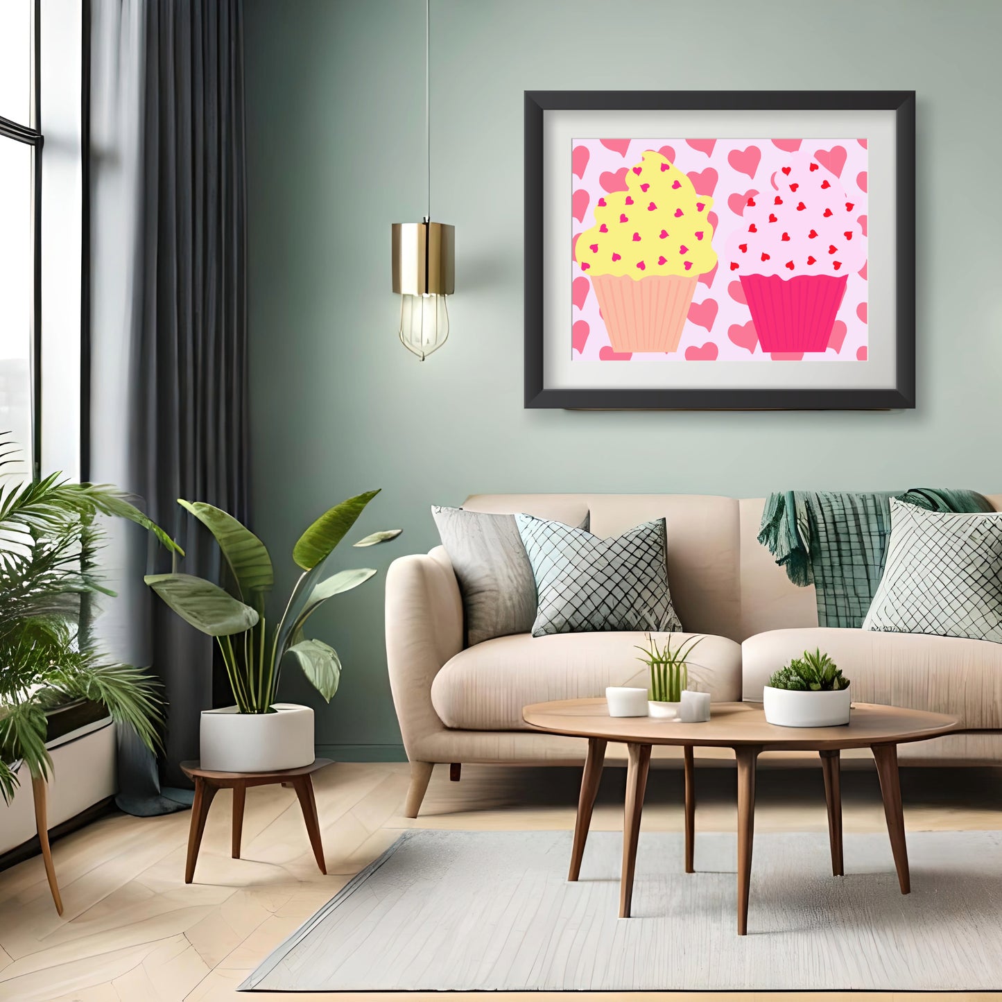 Two cupcakes in love Poster
