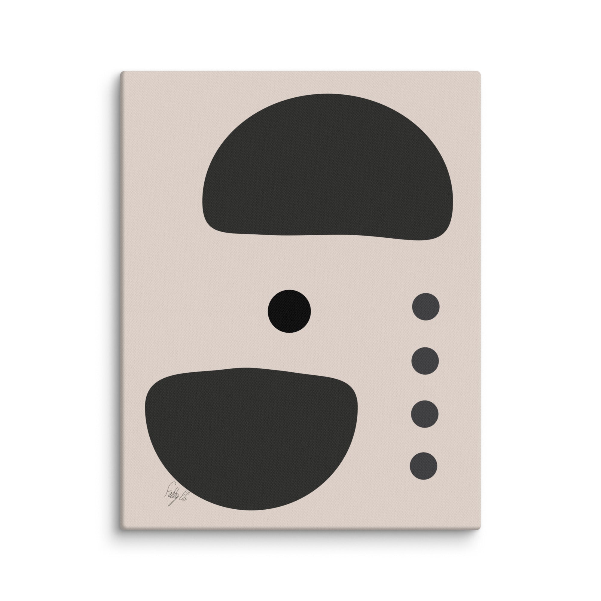 Dots taking sides Light pale canvas print