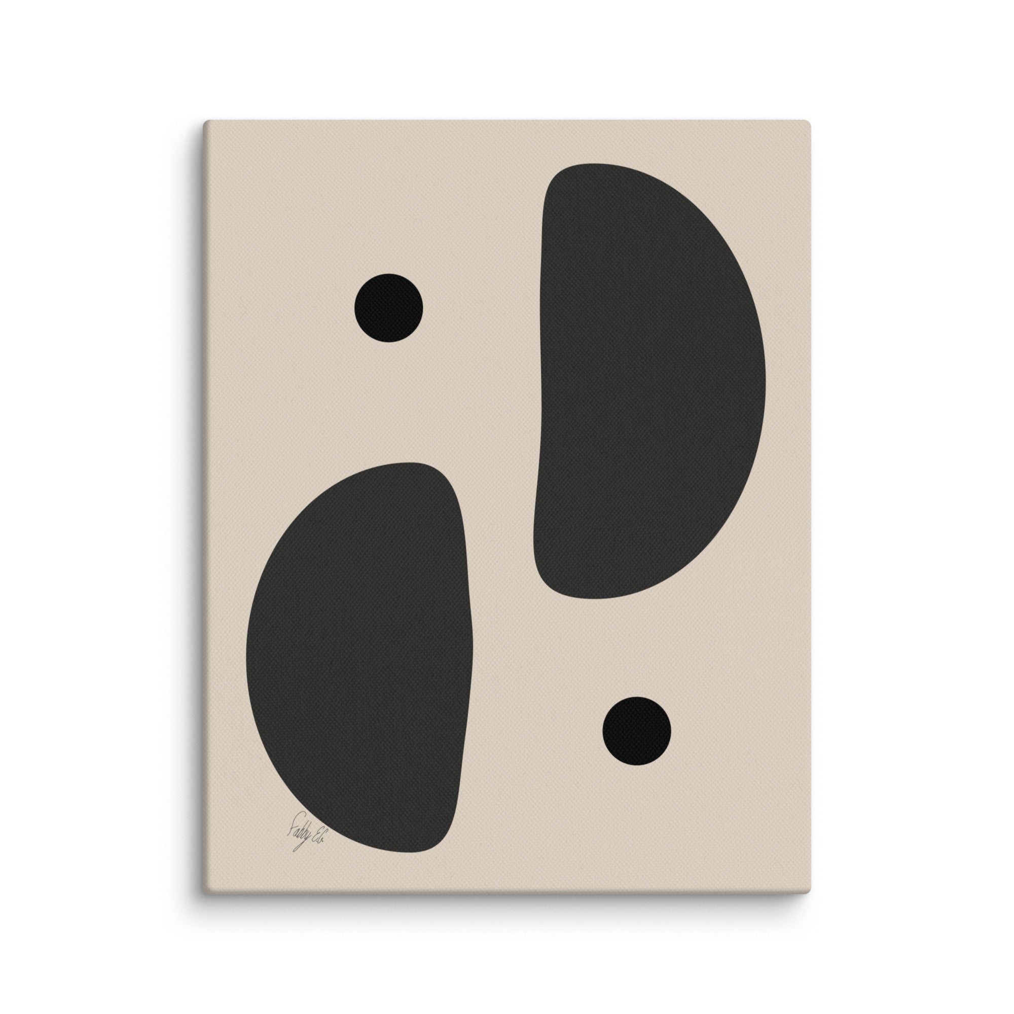 Mirror effect dots pale canvas print