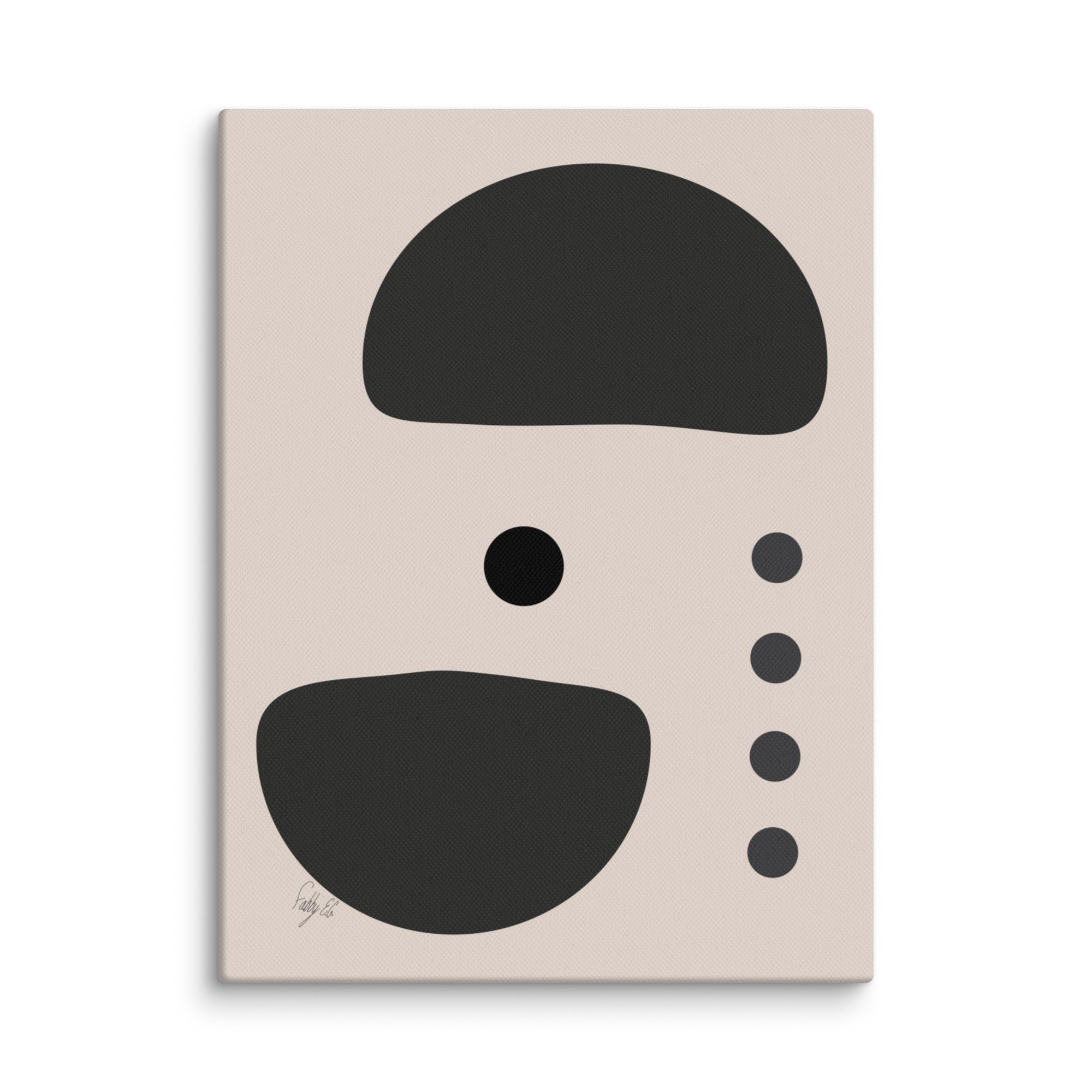 Dots taking sides Light pale canvas print