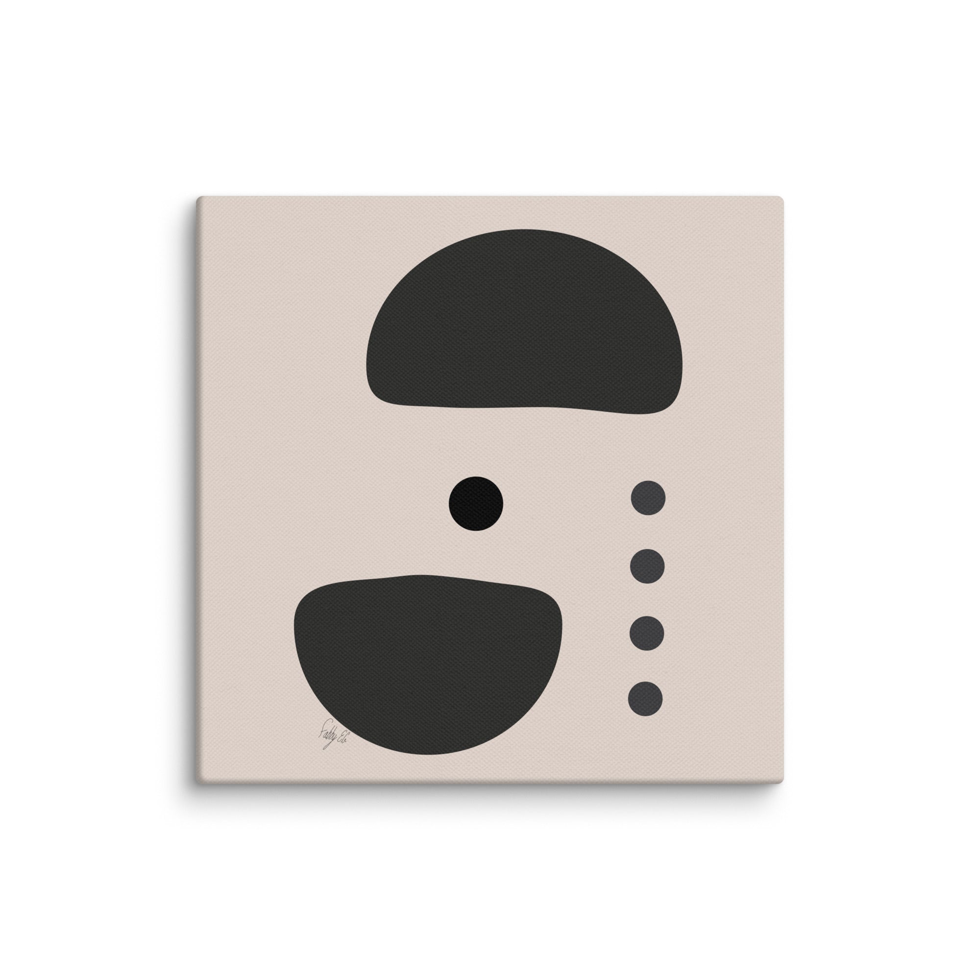 Dots taking sides Light pale canvas print