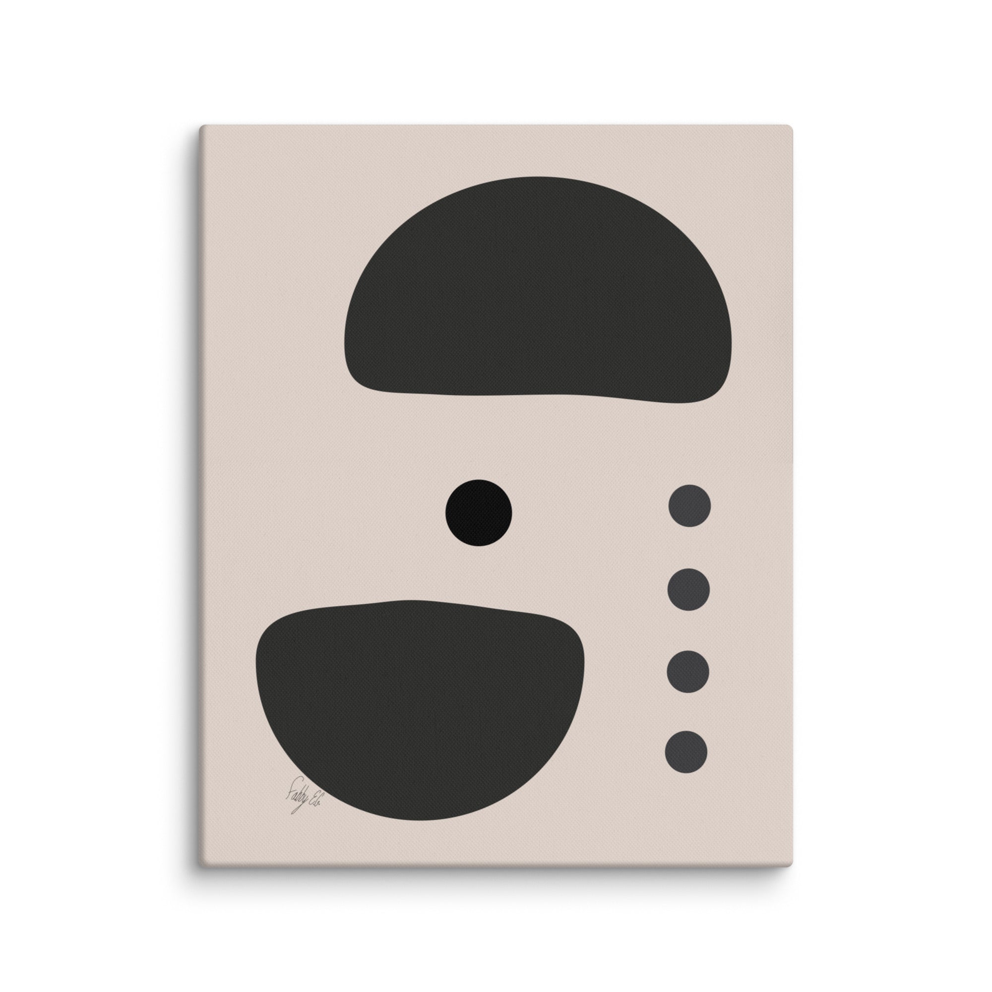 Dots taking sides Light pale canvas print