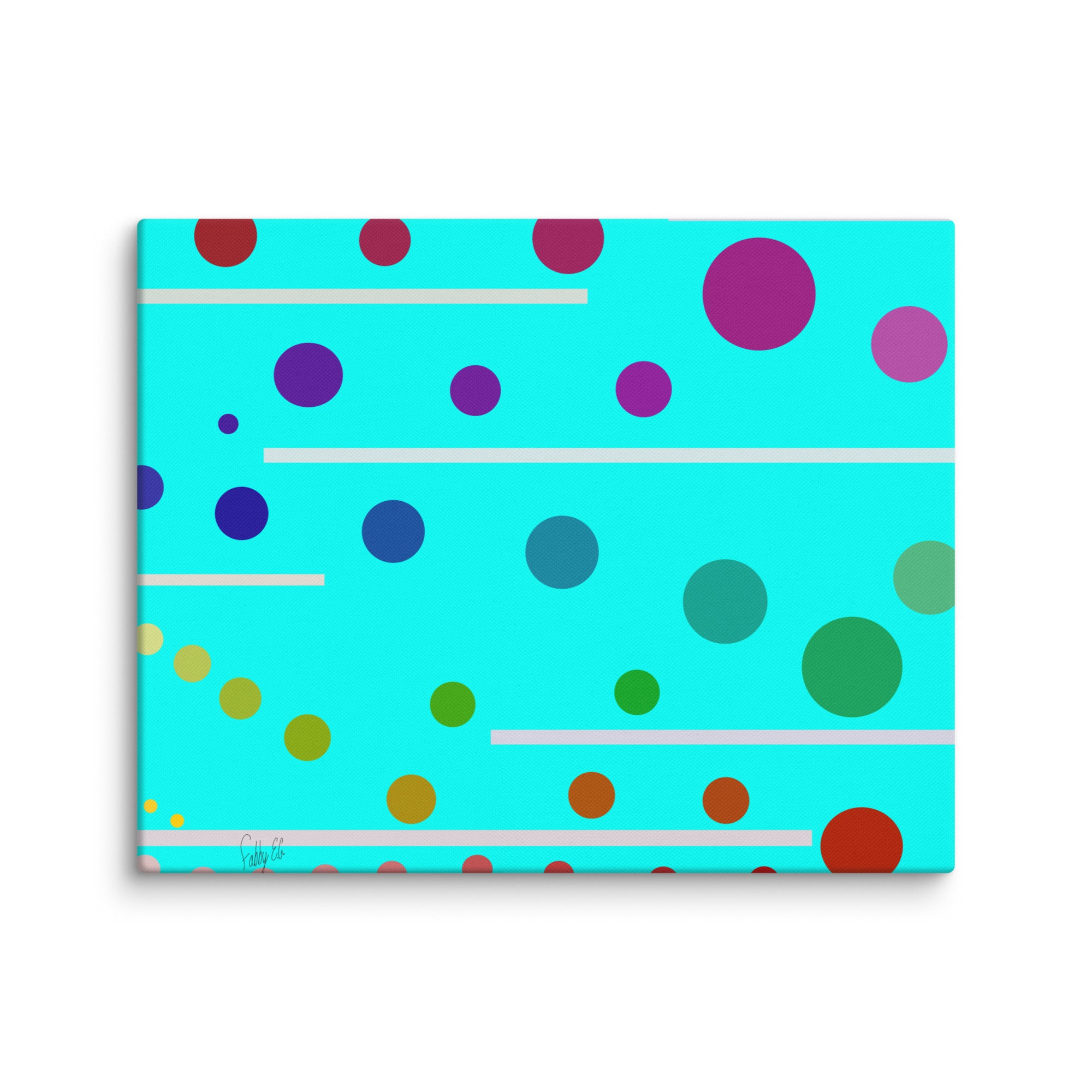 Follow along cyan blue canvas print