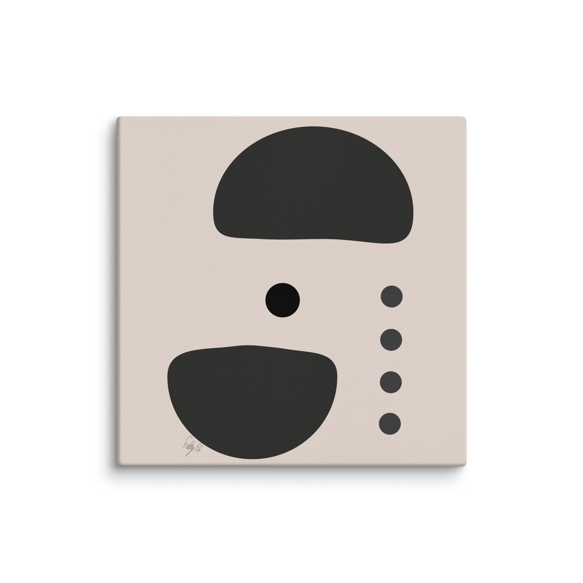 Dots taking sides Light pale canvas print