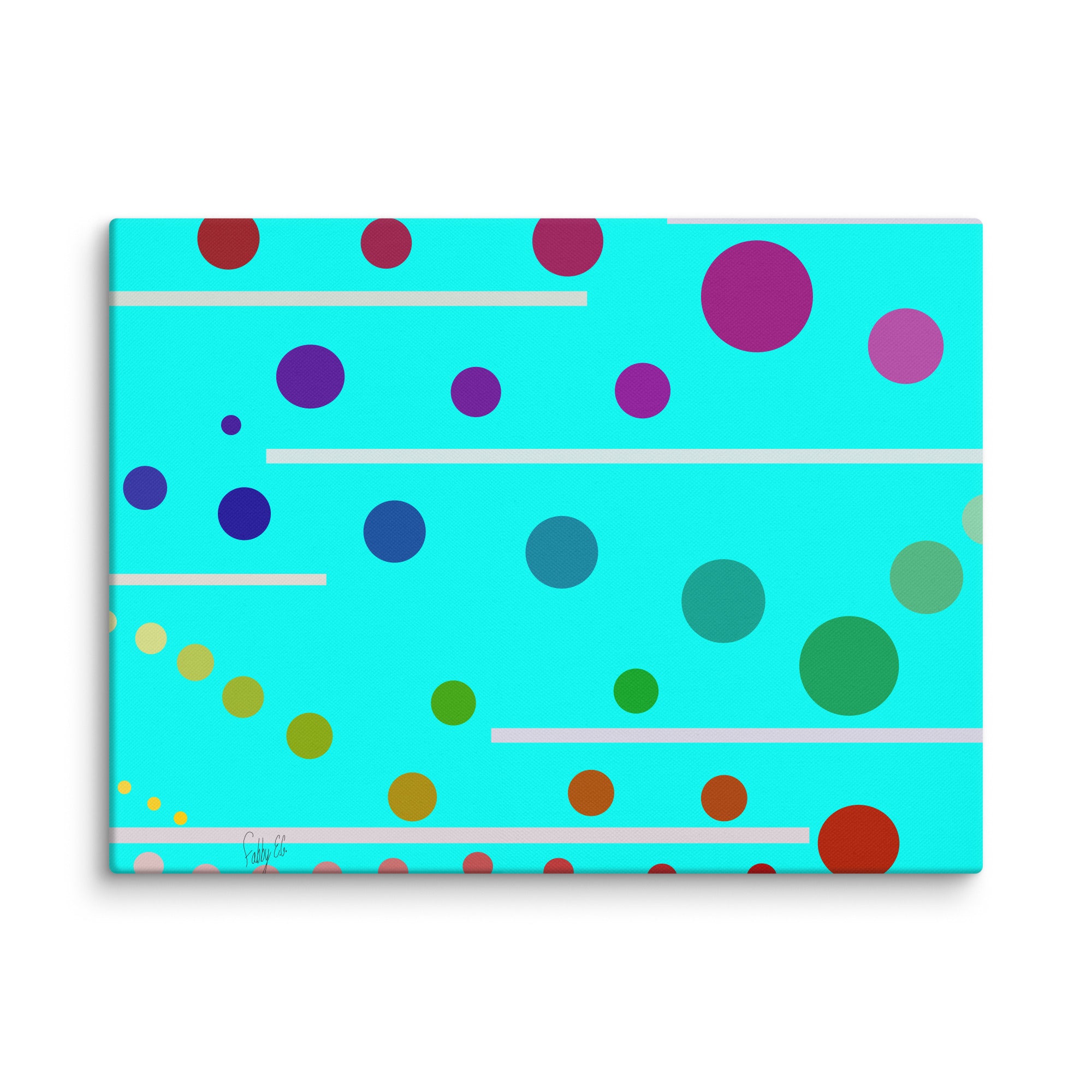 Follow along cyan blue canvas print