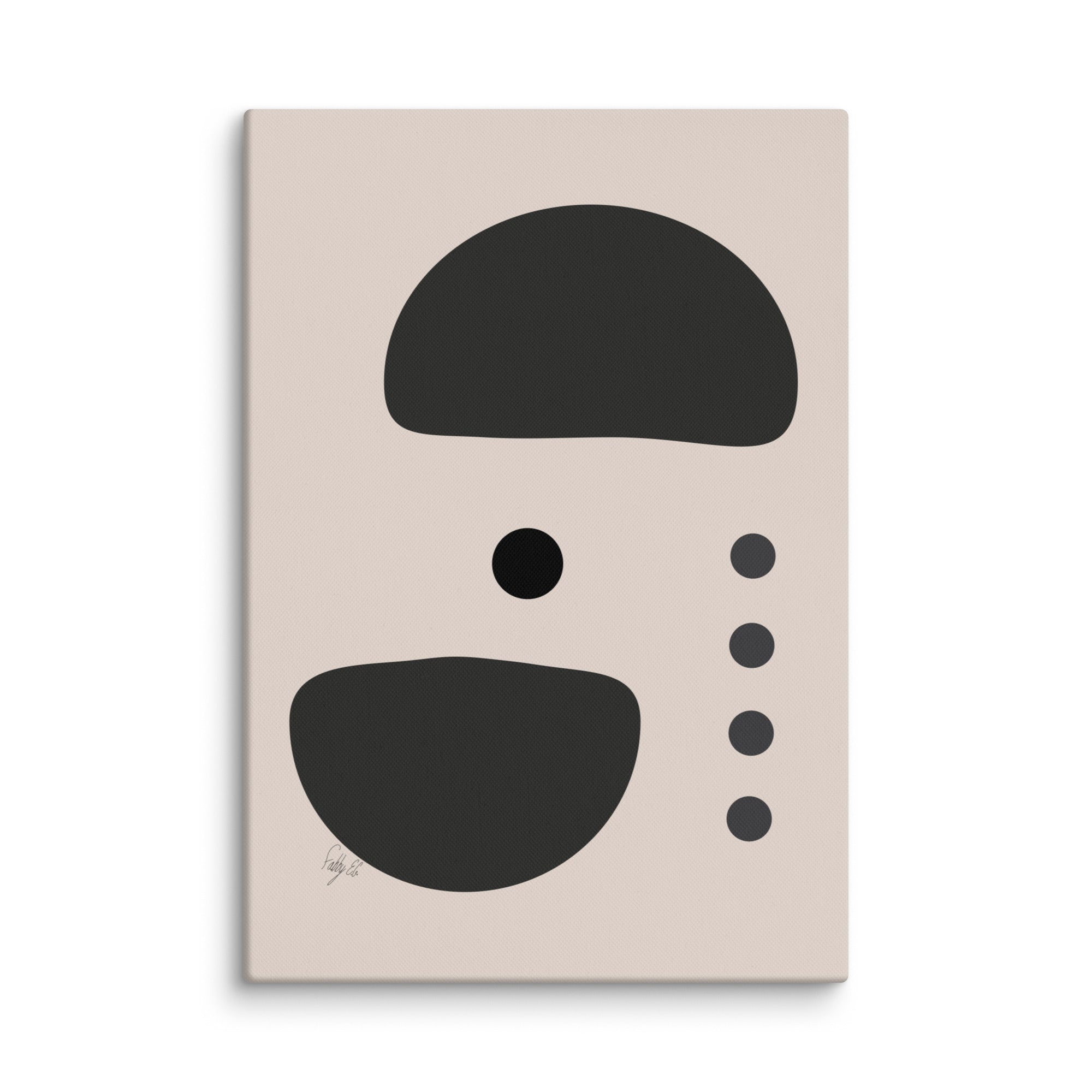 Dots taking sides Light pale canvas print