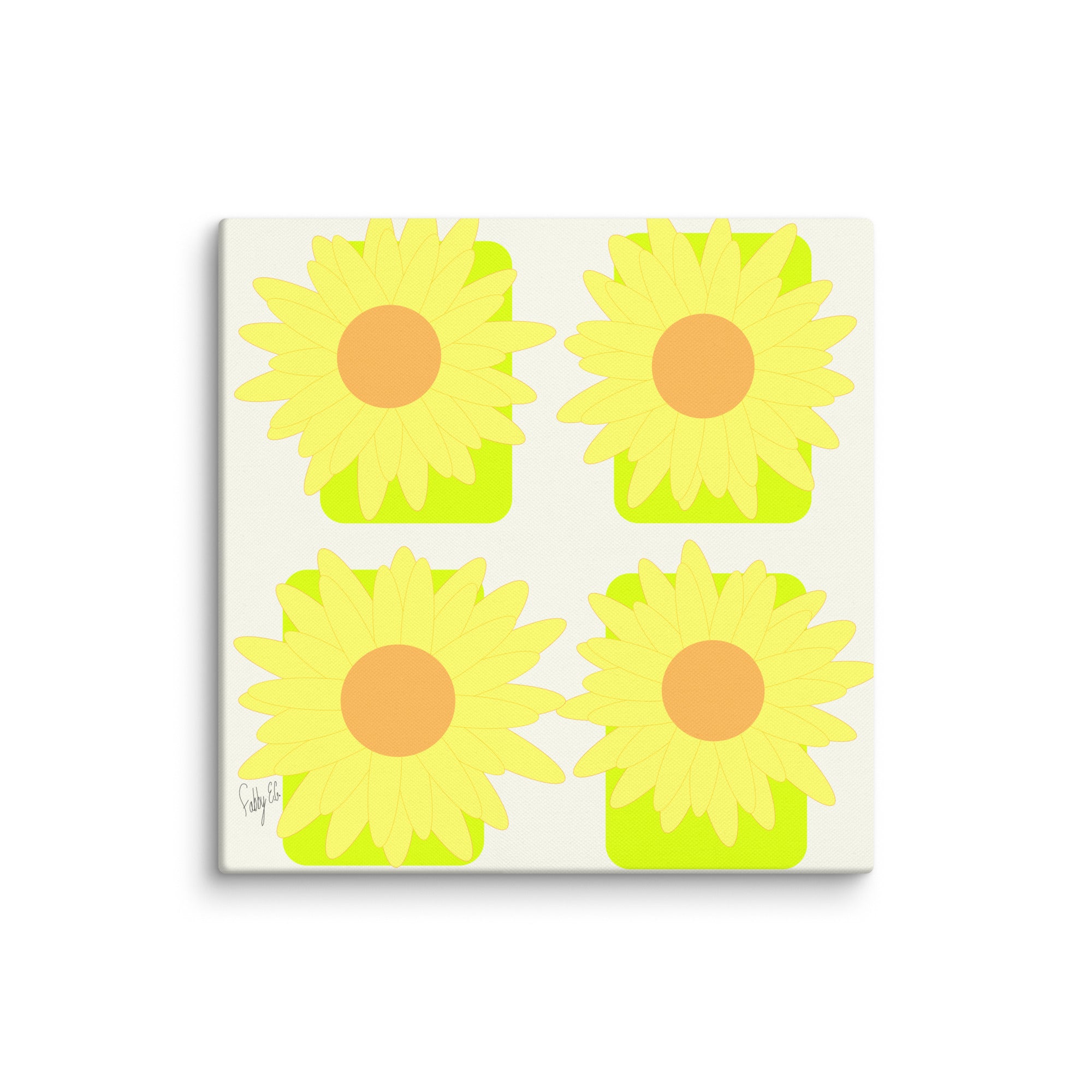 Sunflower squares canvas print