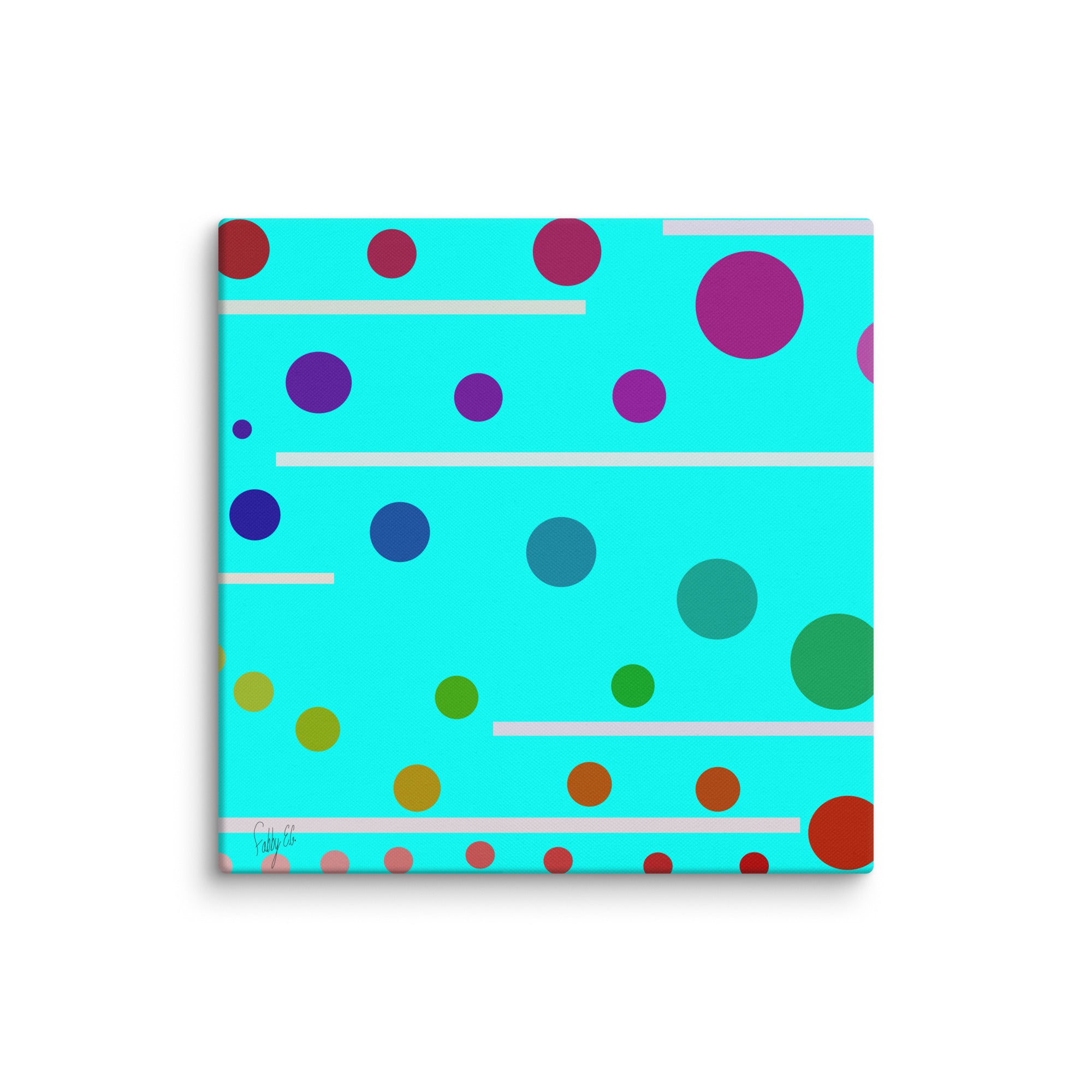 Follow along cyan blue canvas print