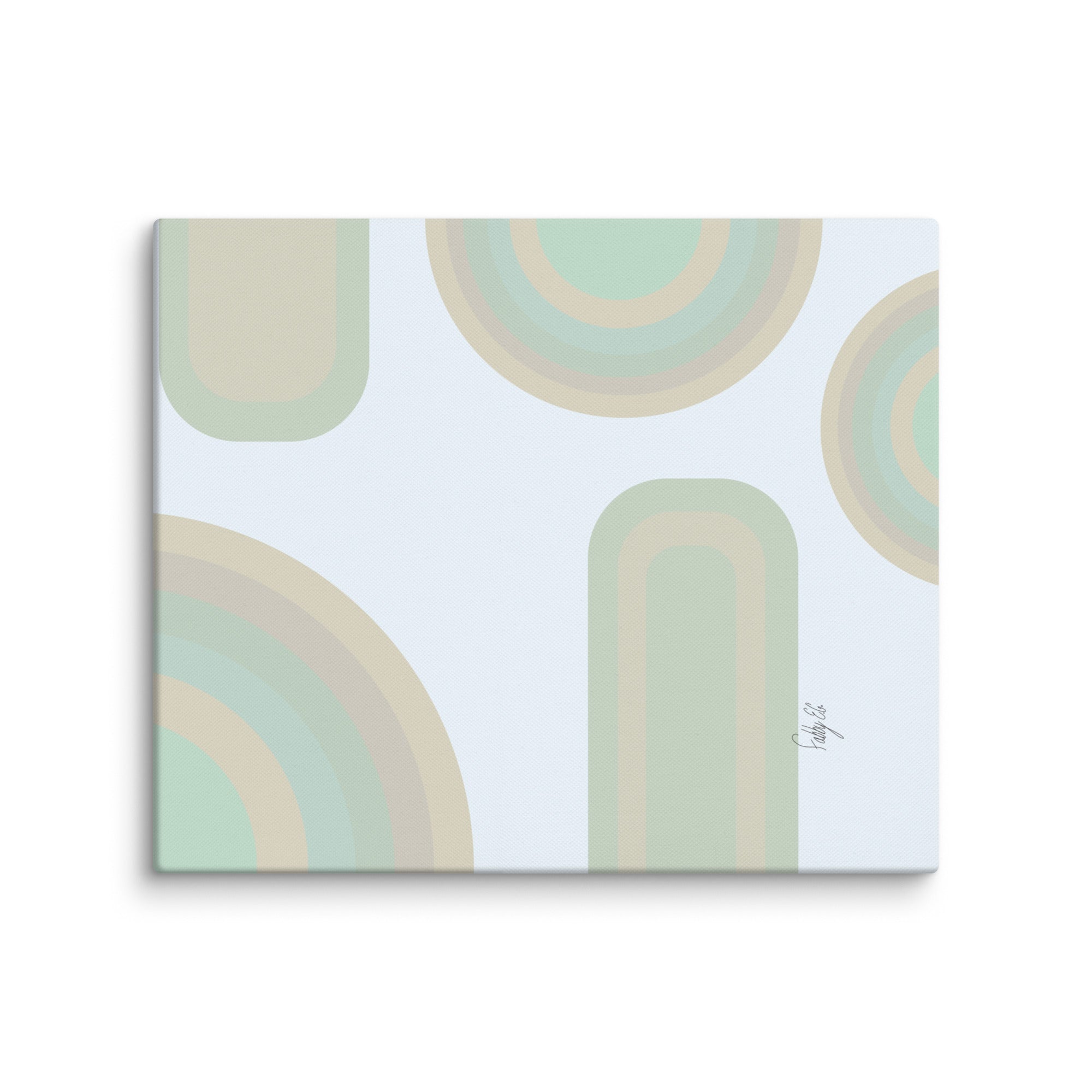 Neutral patterns blue canvas print