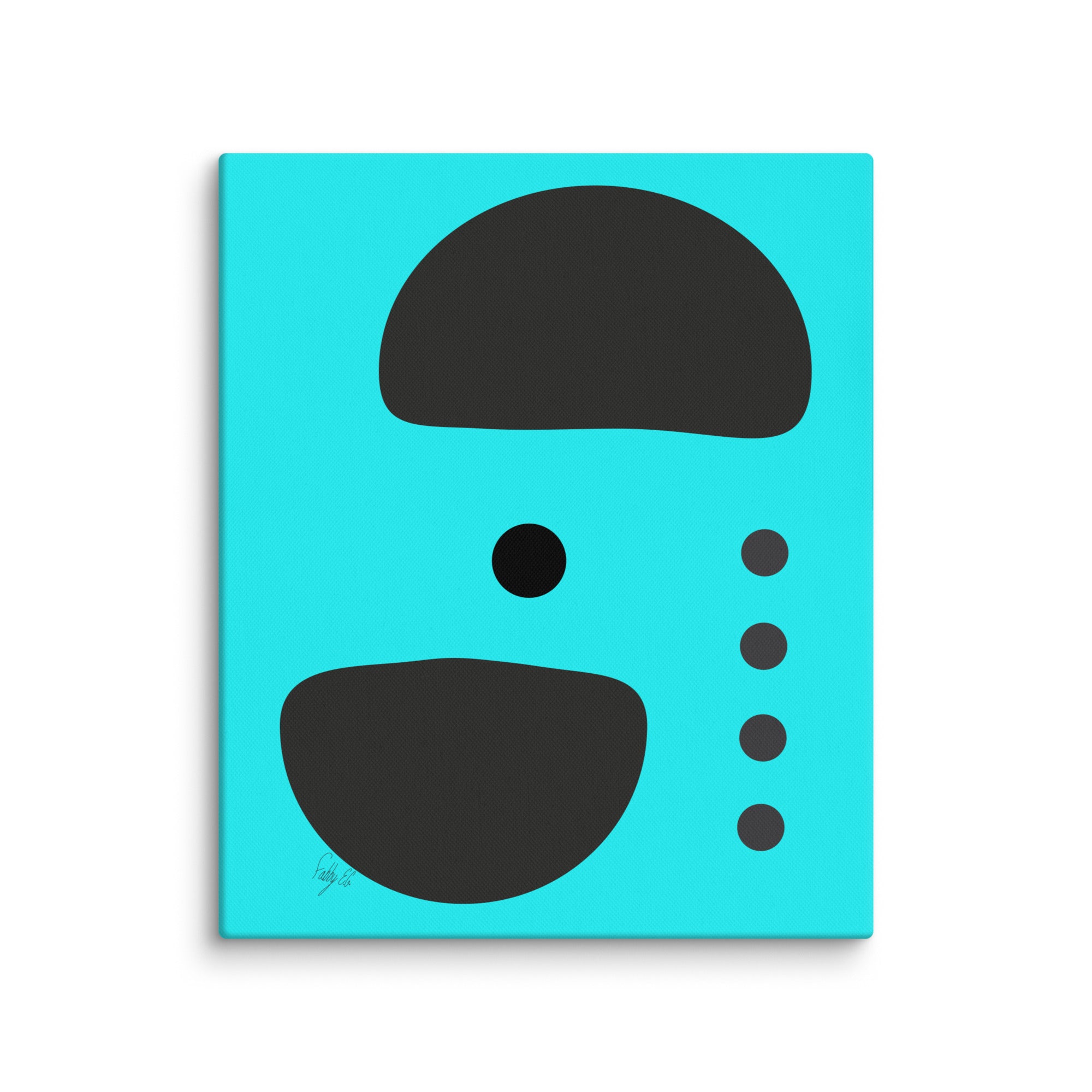 Dots taking sides blue canvas print