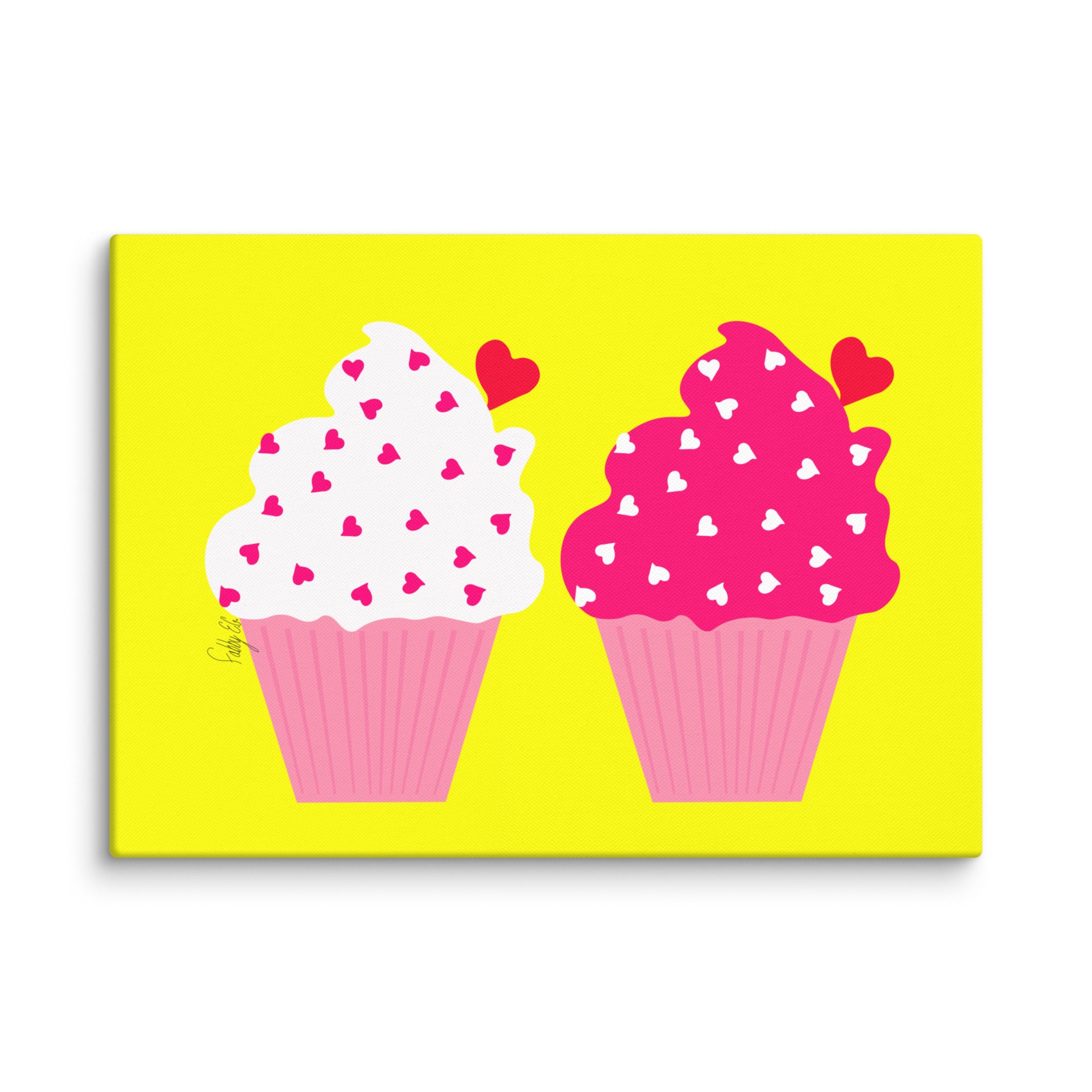 Cupcake love canvas print