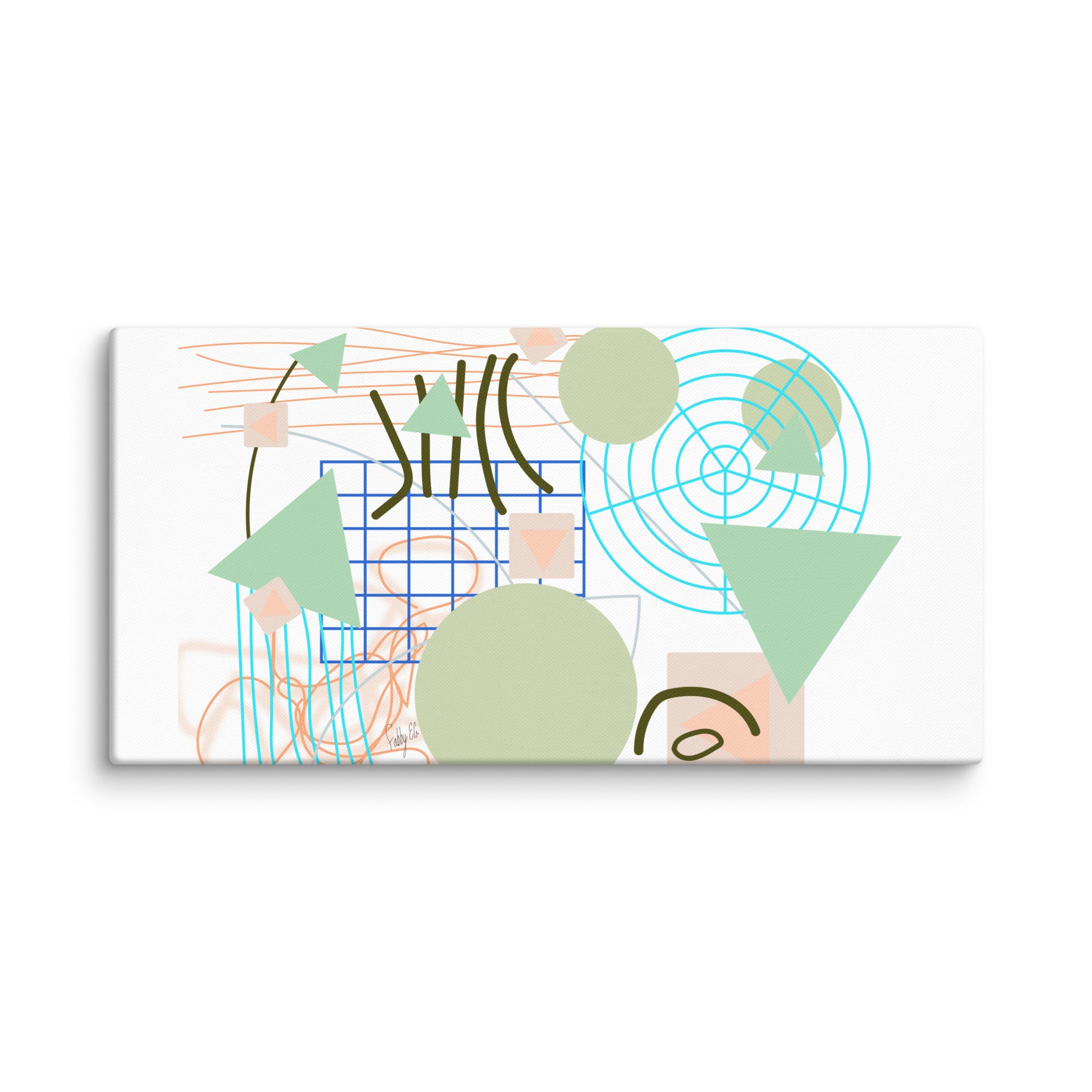 Triangular green circles canvas print