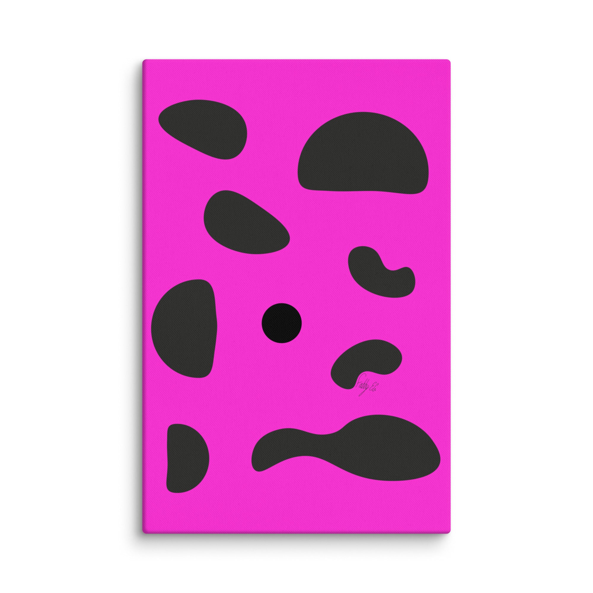 Dots pink canvas print