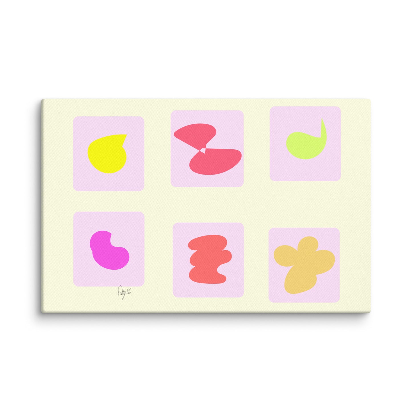 Pink squares in motion canvas print