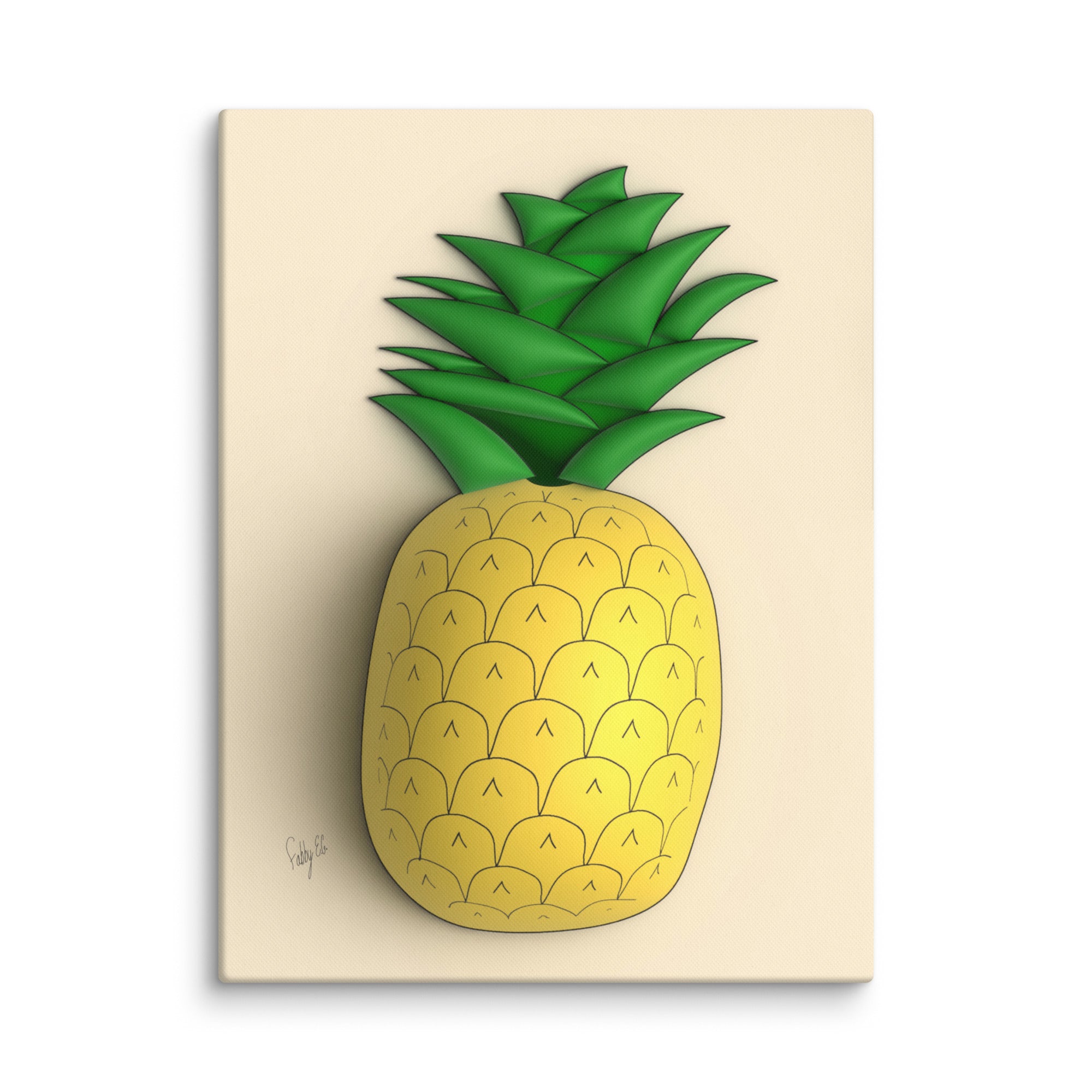 Pineapple 3D canvas print