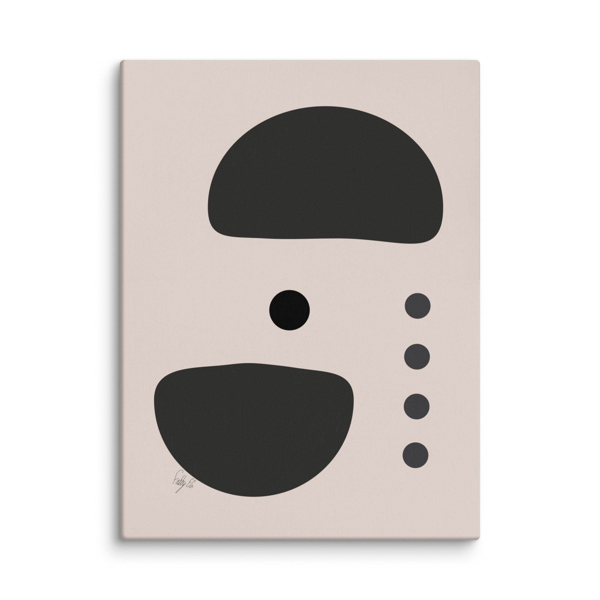 Dots taking sides Light pale canvas print