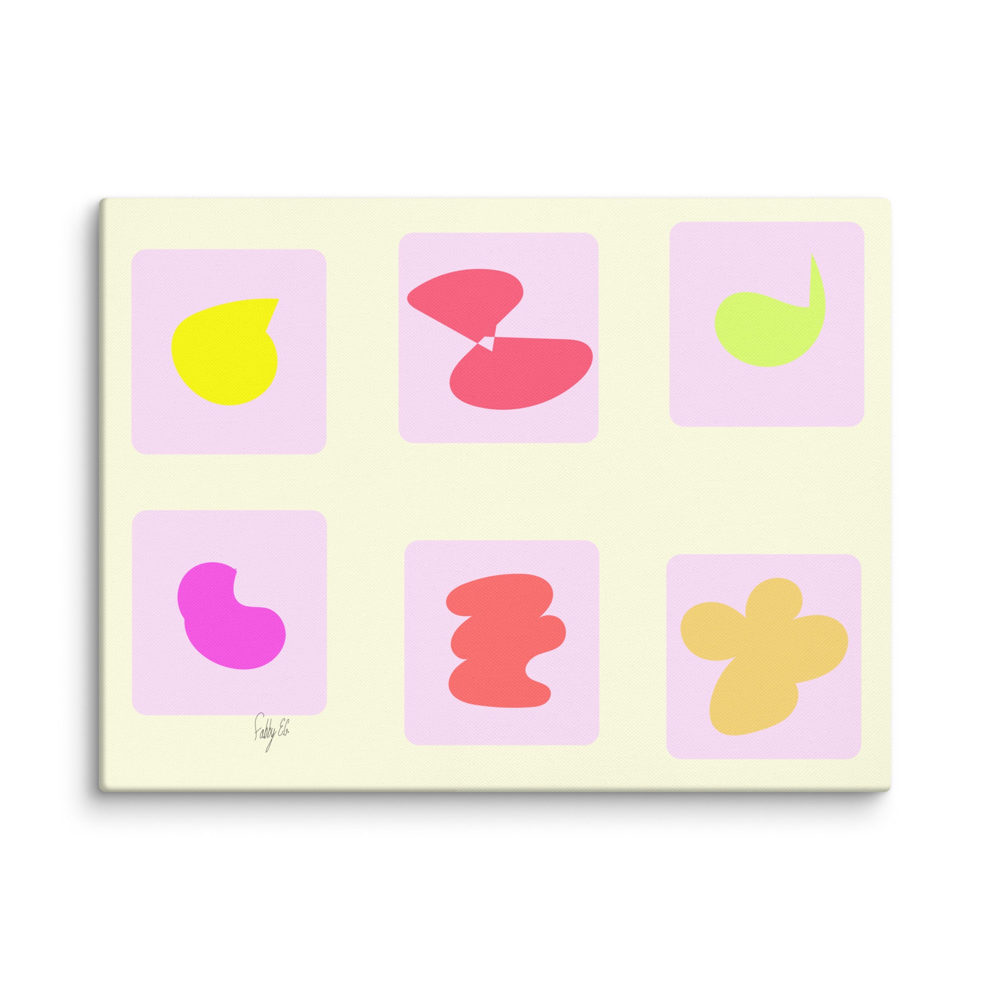 Pink squares in motion canvas print