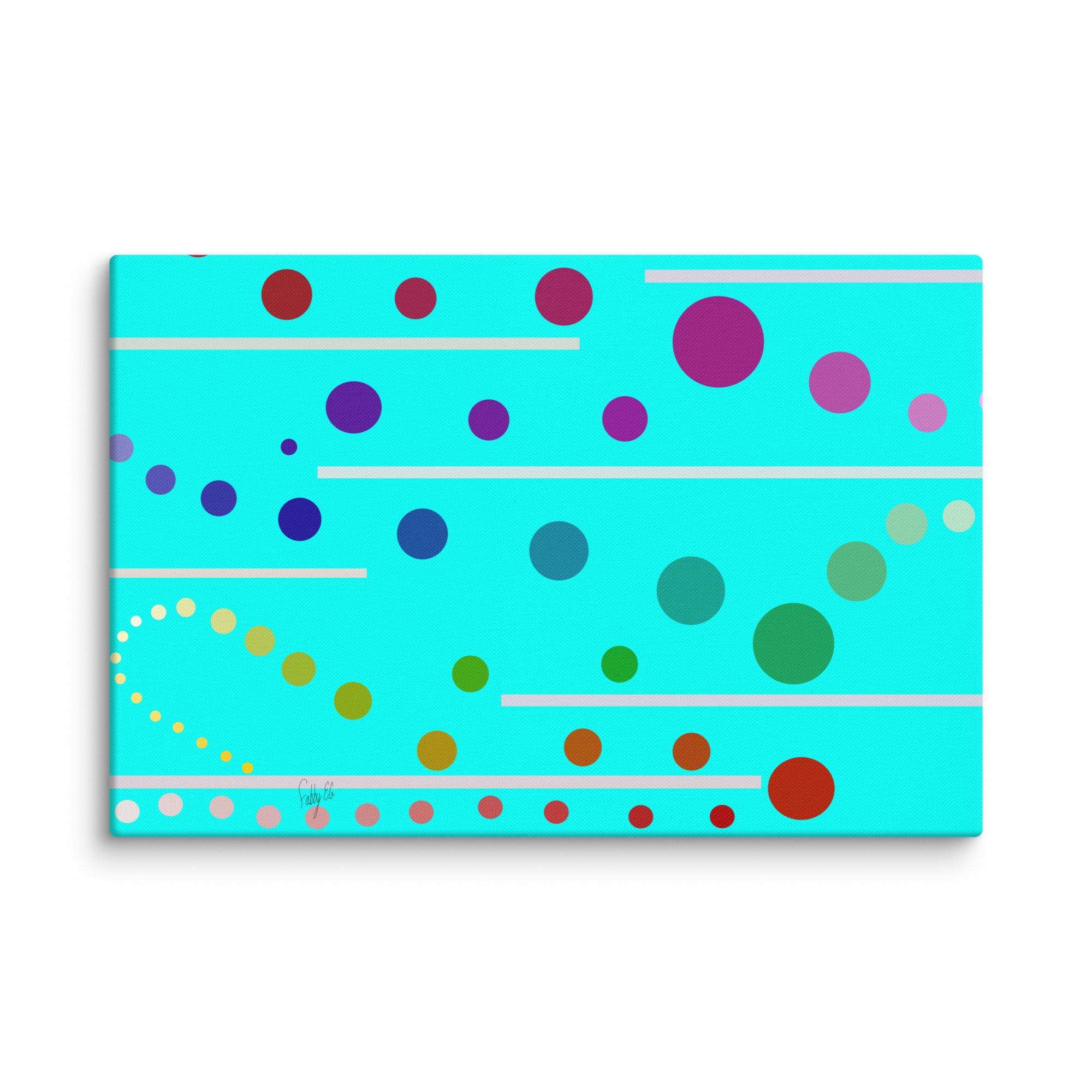 Follow along cyan blue canvas print