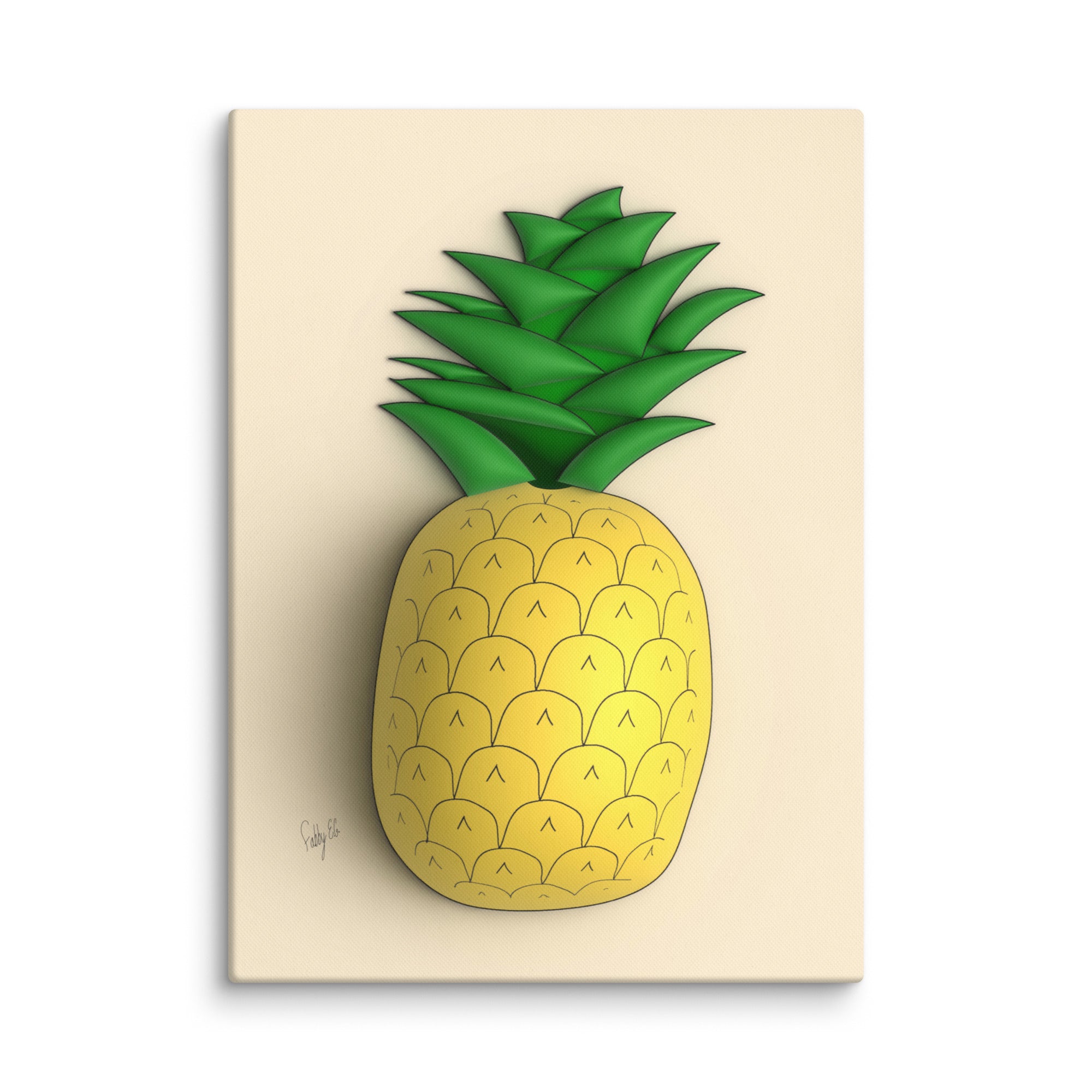 Pineapple 3D canvas print