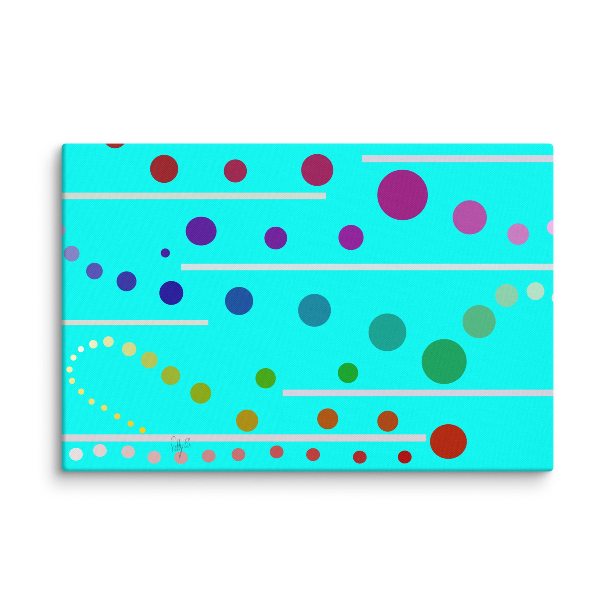 Follow along cyan blue canvas print