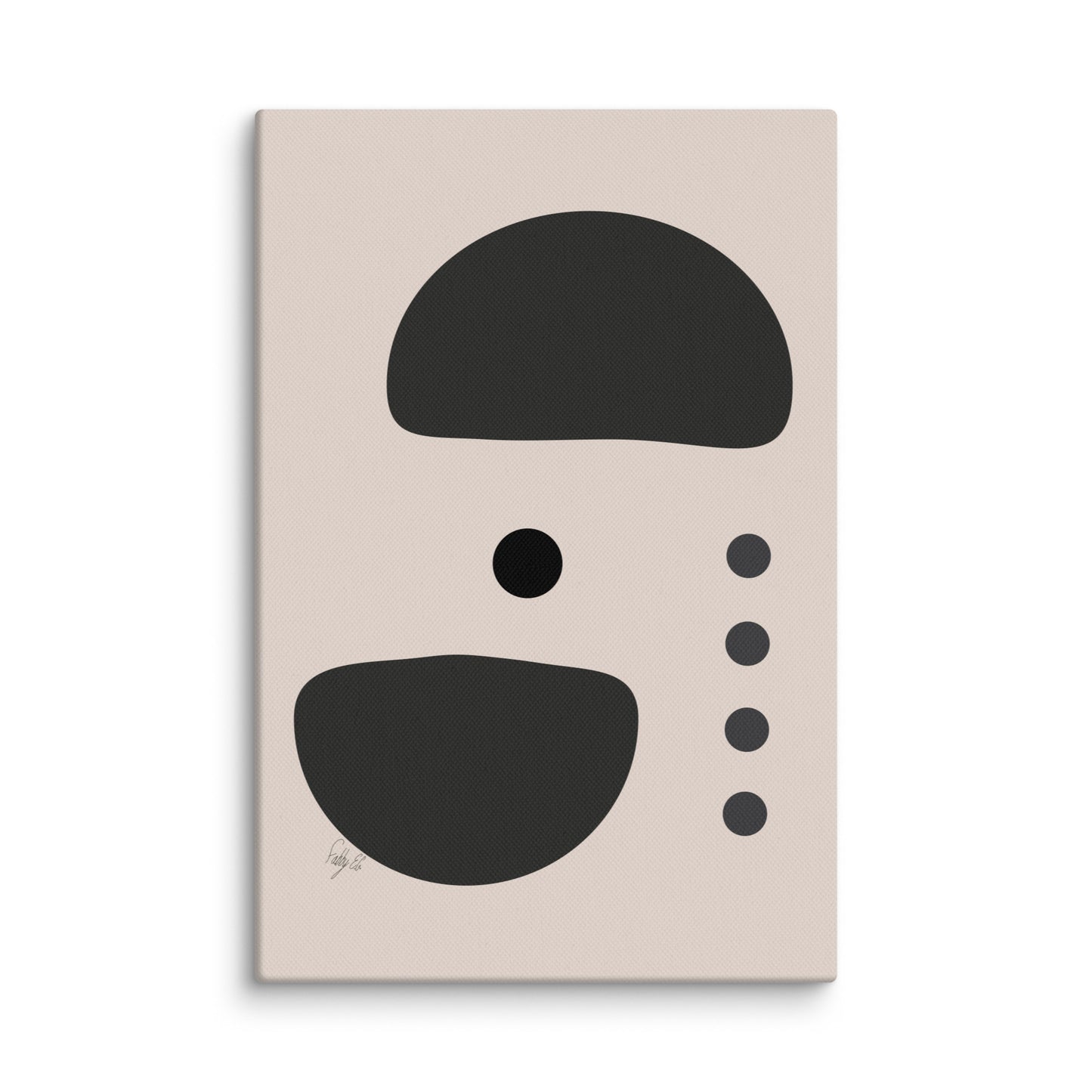 Dots taking sides Light pale canvas print