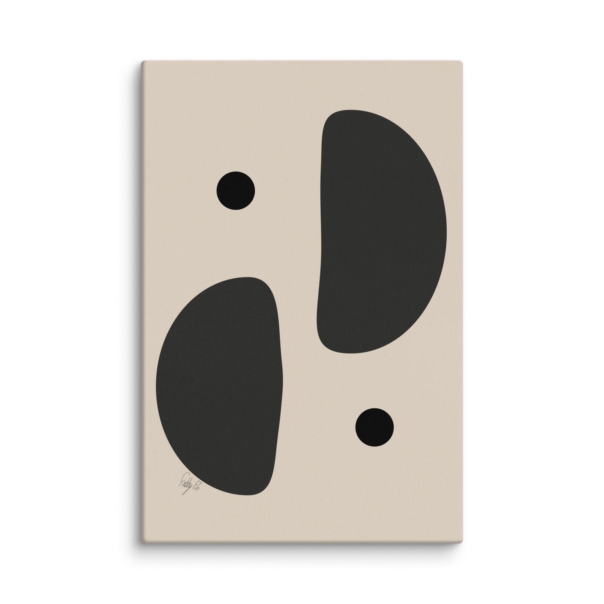 Mirror effect dots pale canvas print