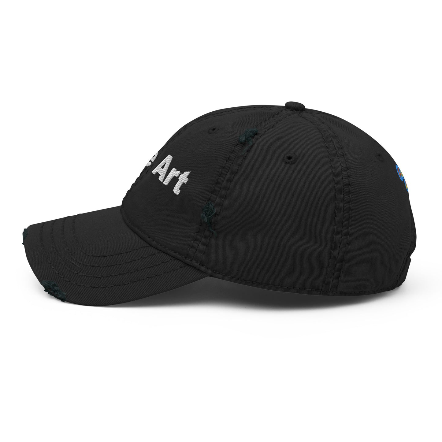 I love art, embroidery Distressed hat