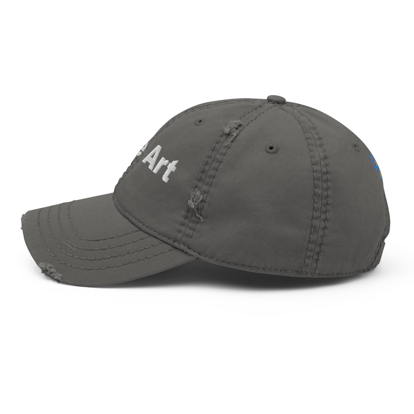 I love art, embroidery Distressed hat