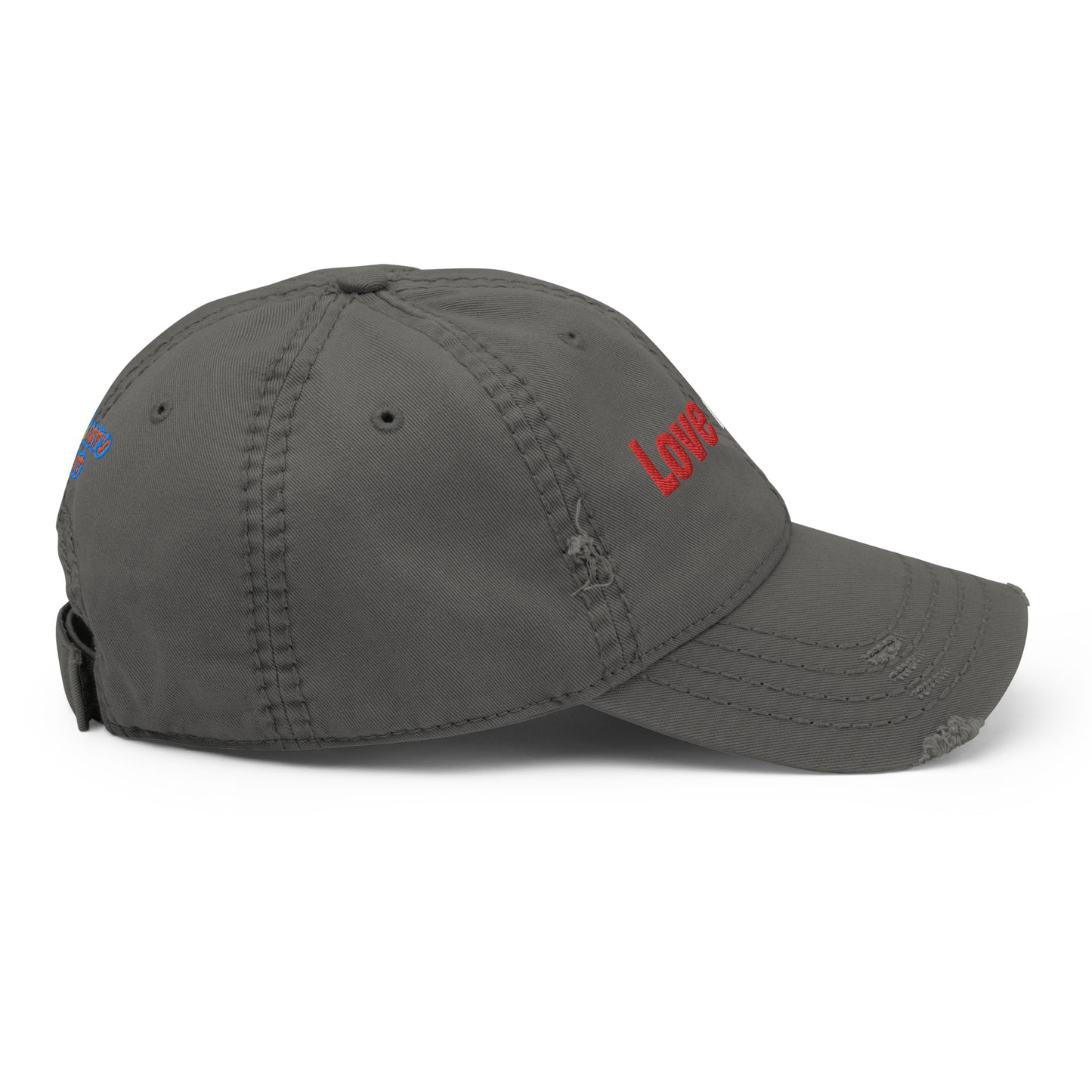 Love my art, embroidery Distressed hat