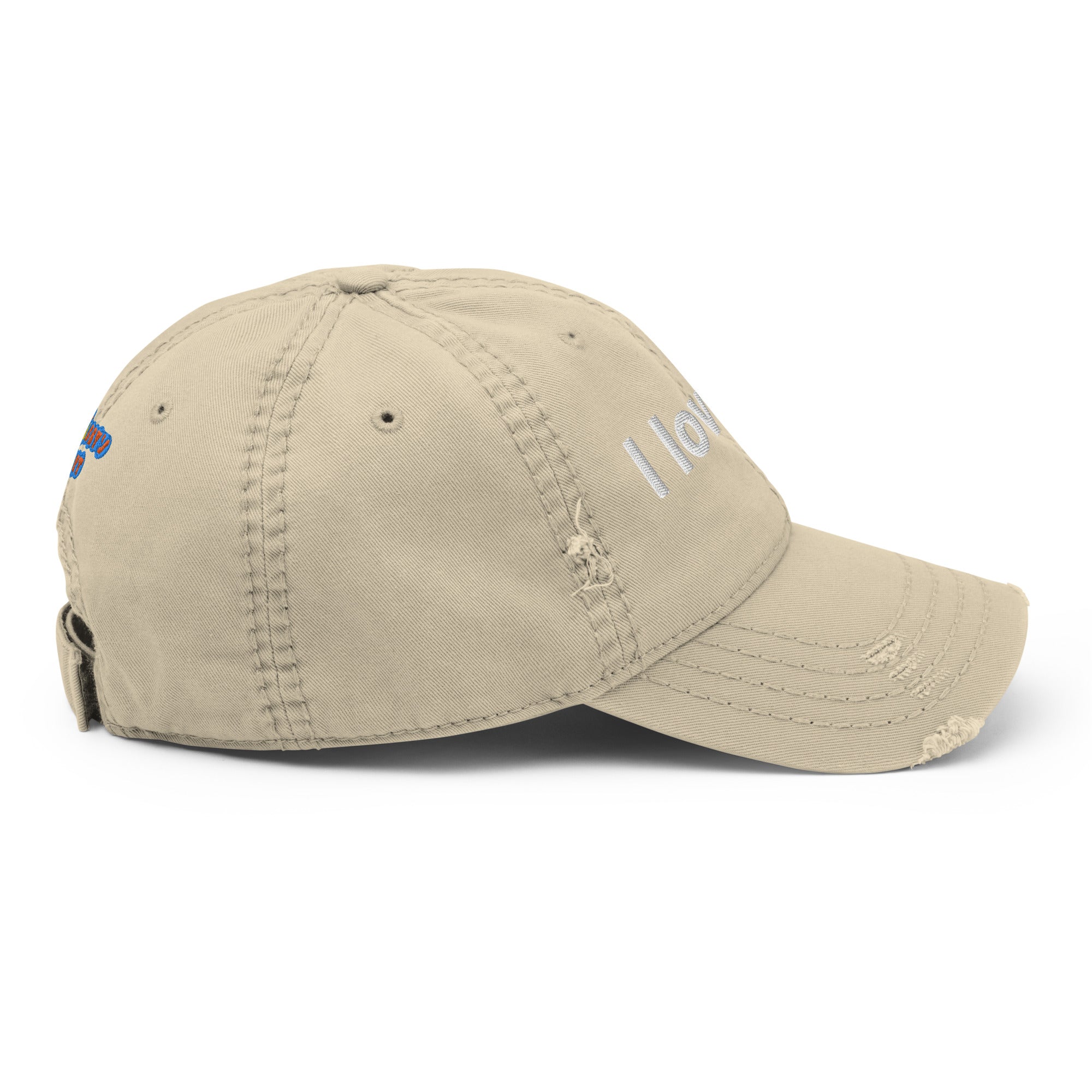 I love art, embroidery Distressed hat