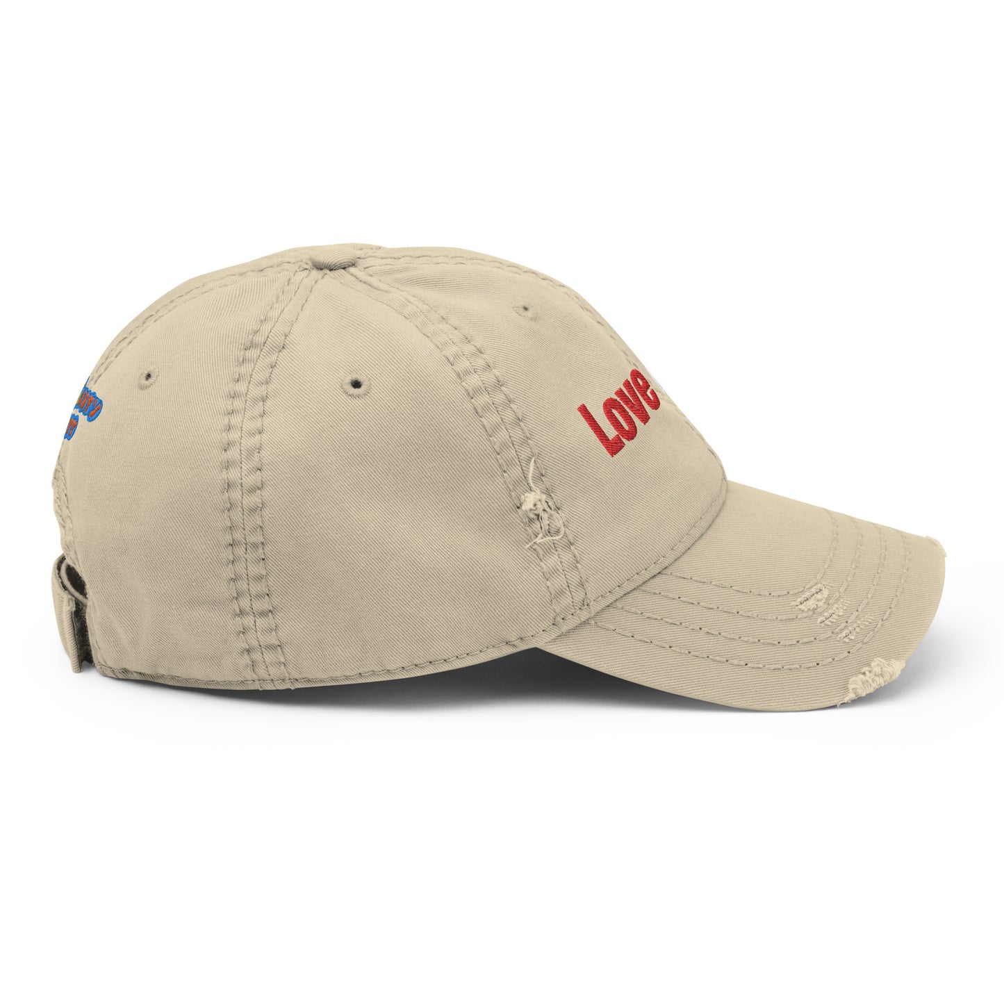 Love my art, embroidery Distressed hat