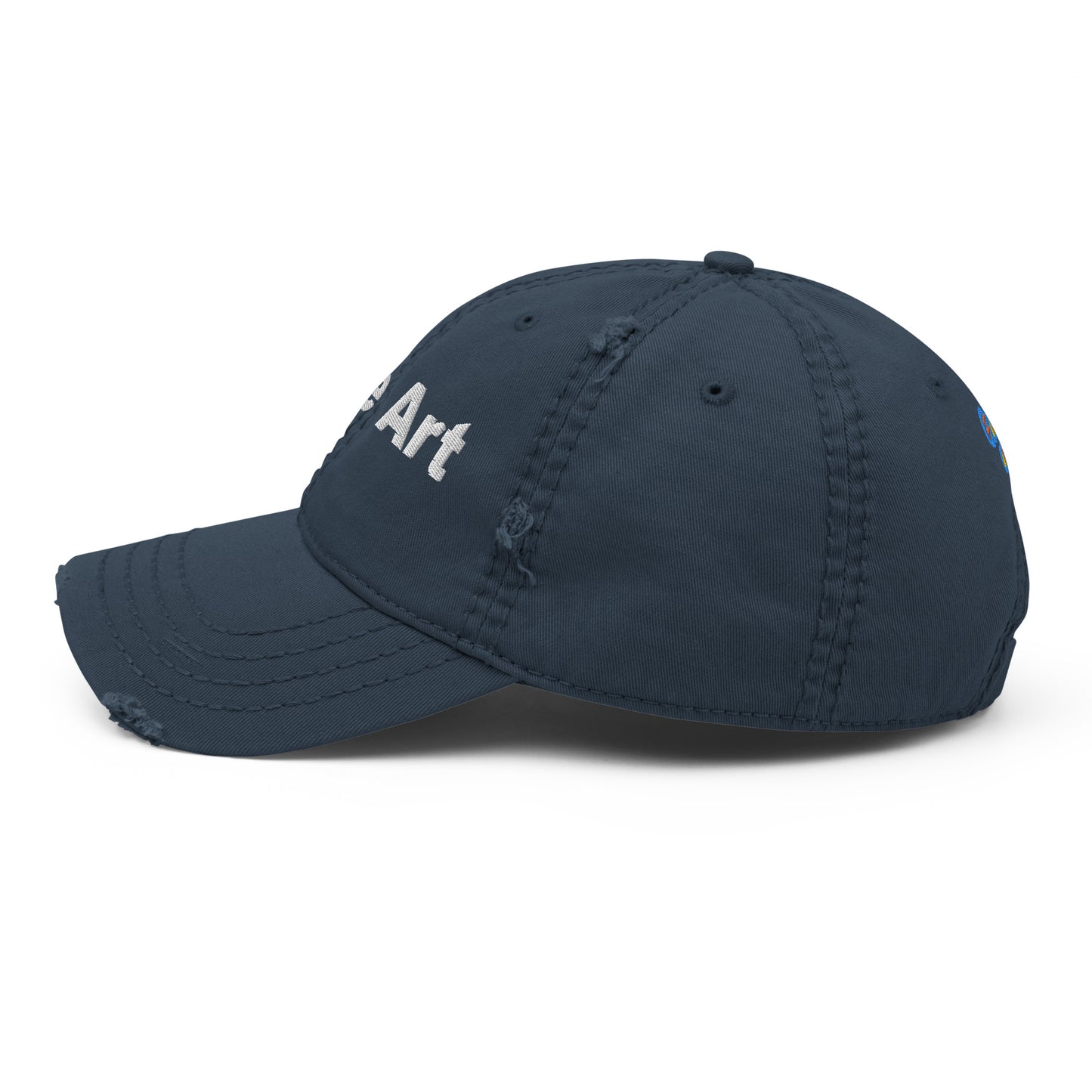 I love art, embroidery Distressed hat