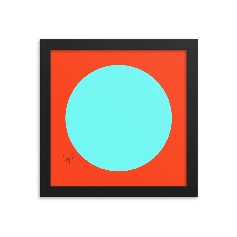 Circling around orange framed poster