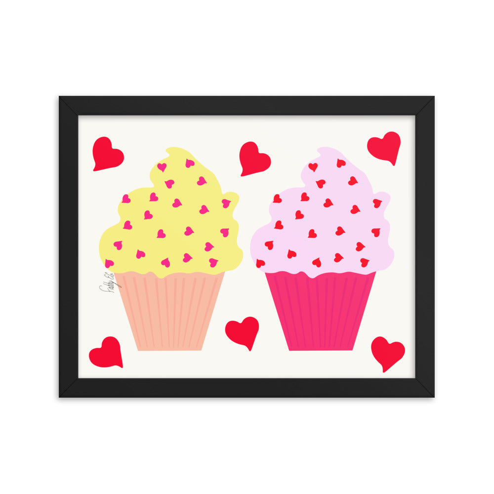 In memory of love cupcakes framed poster