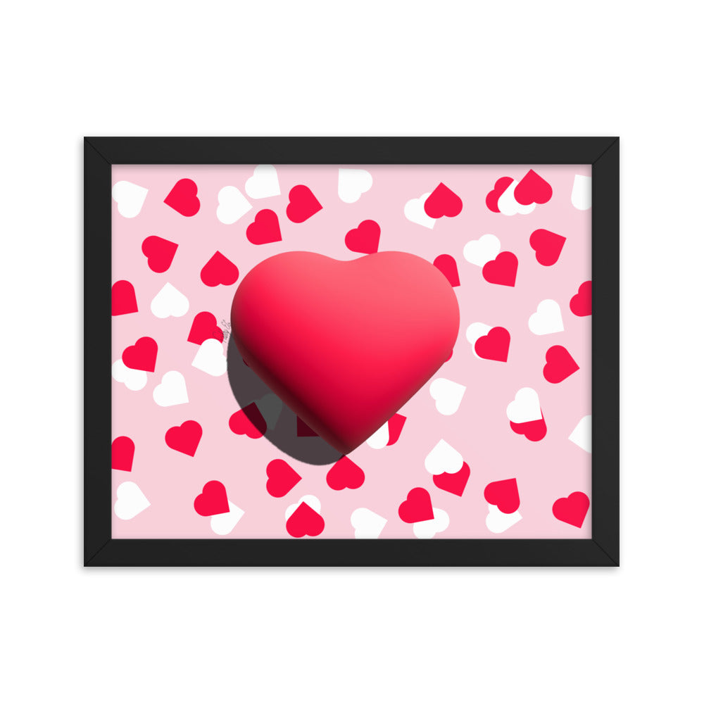 Valentines heart for love framed poster