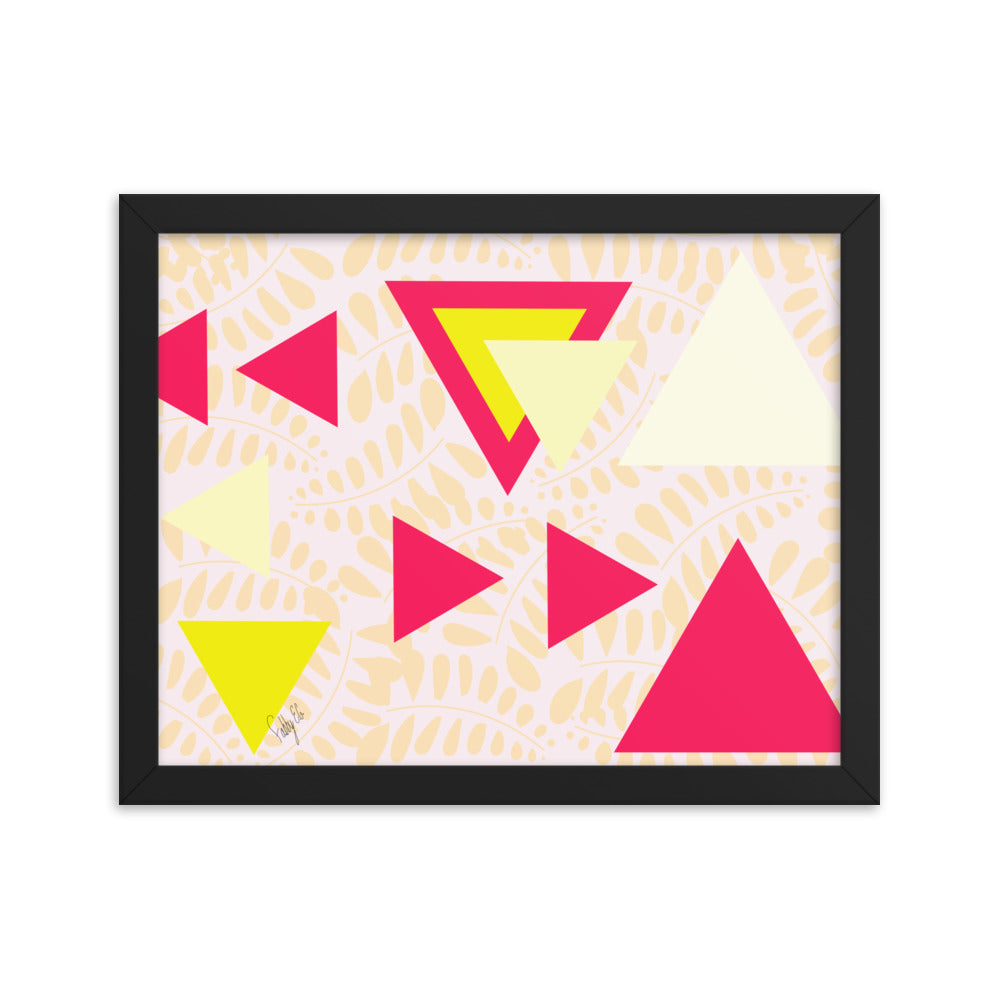 Triangular petals framed poster