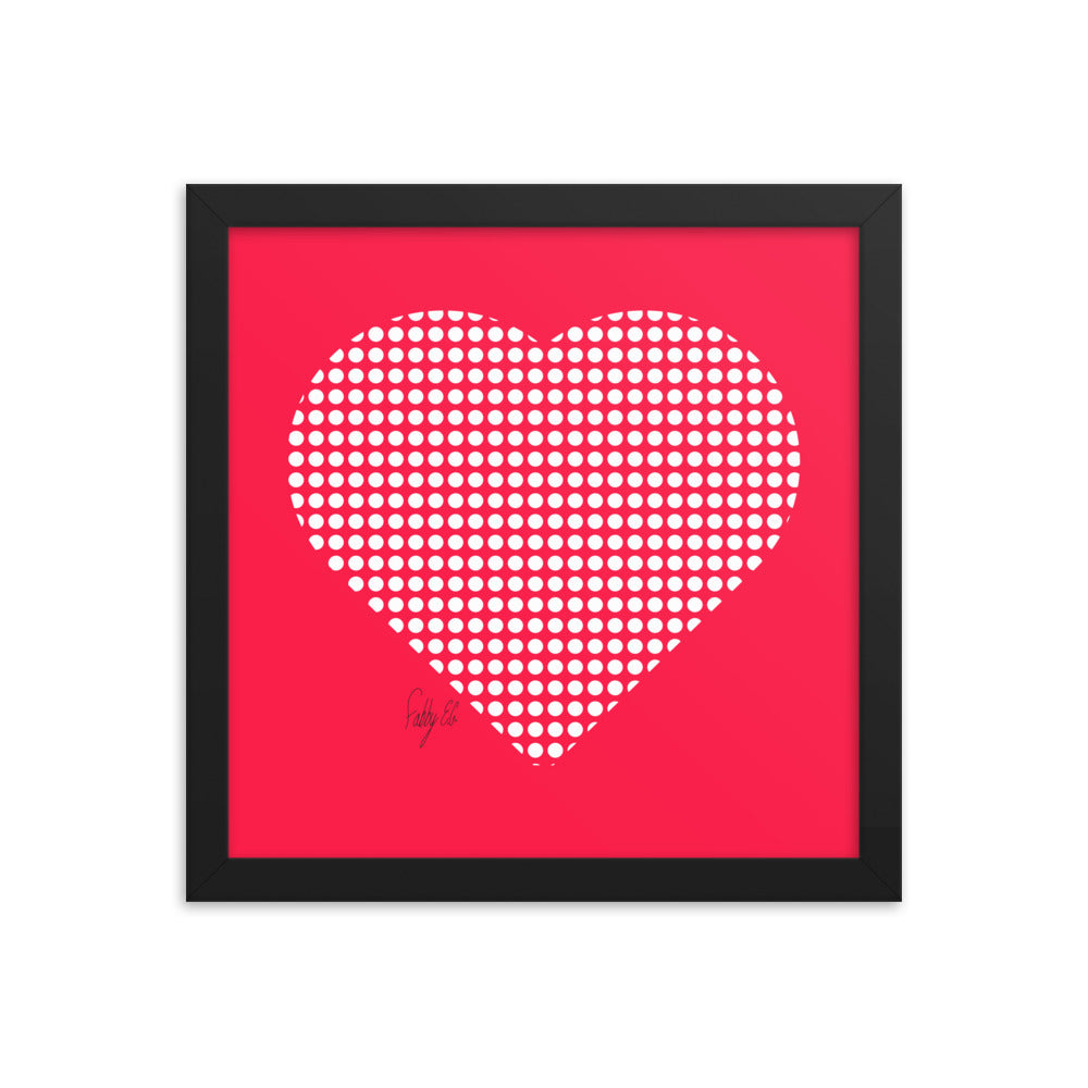 In love (dotted heart) framed poster