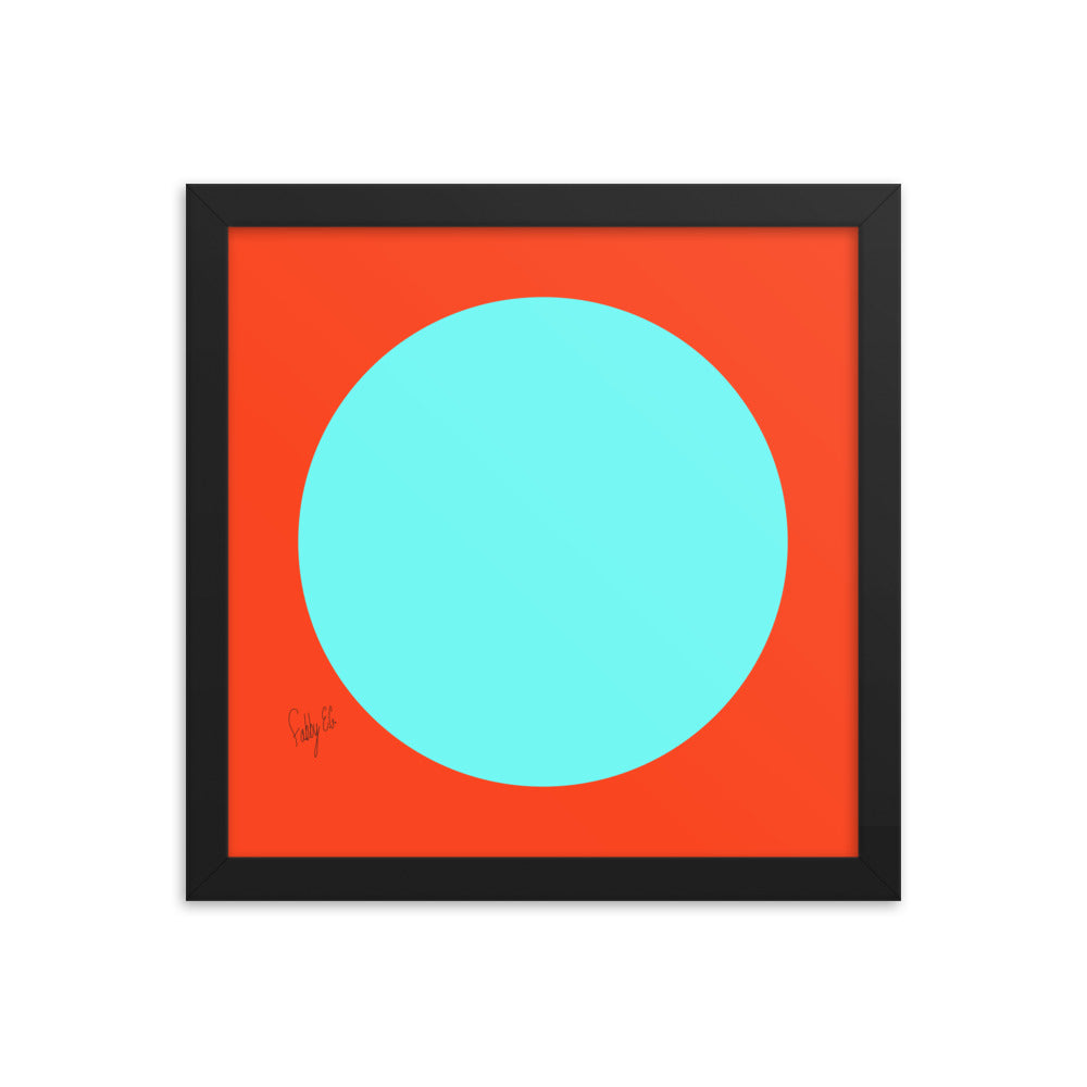 Circling around orange framed poster