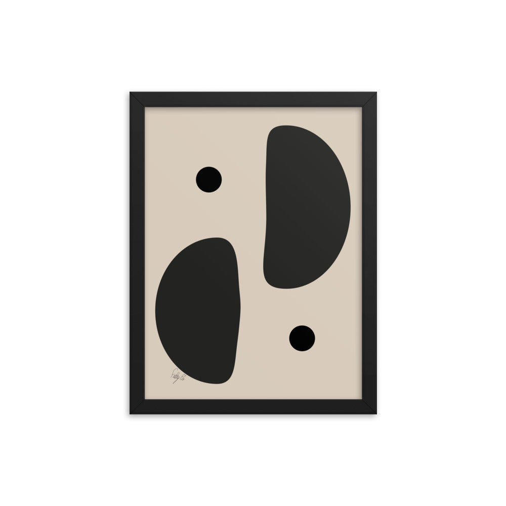 Mirror effect dots pale framed poster