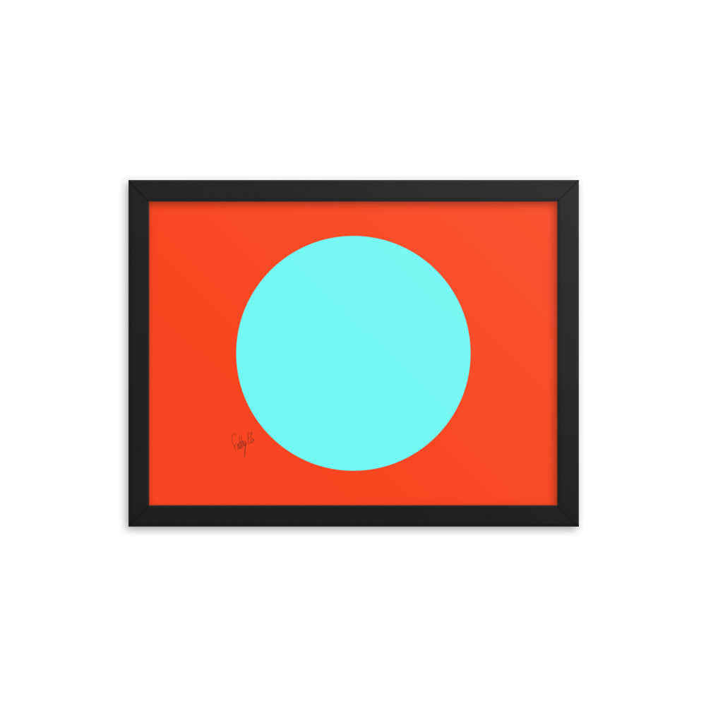 Circling around orange framed poster