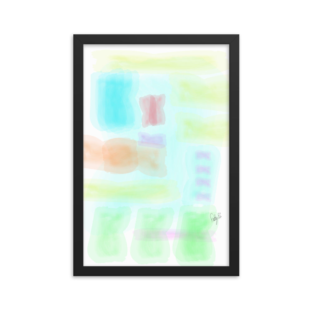 Watercolor abstract framed poster