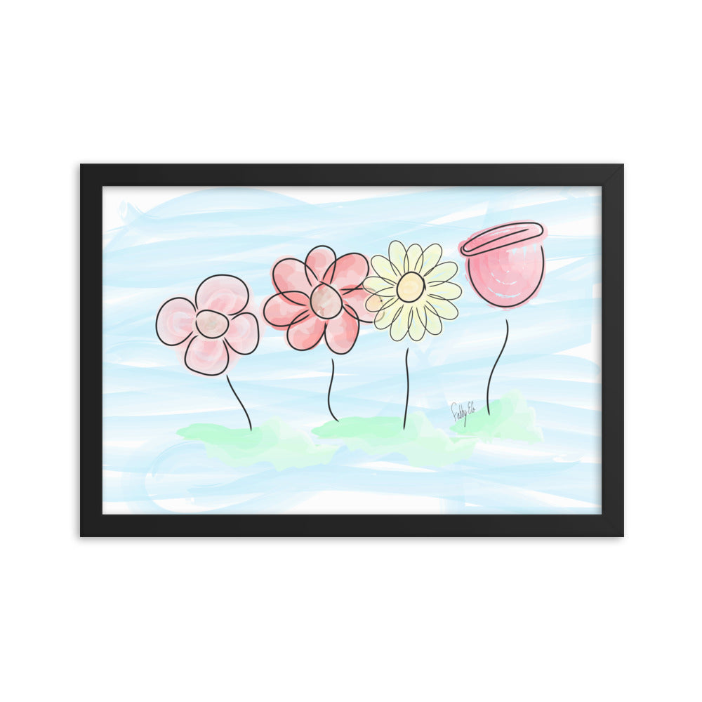 Buying myself four flowers framed poster