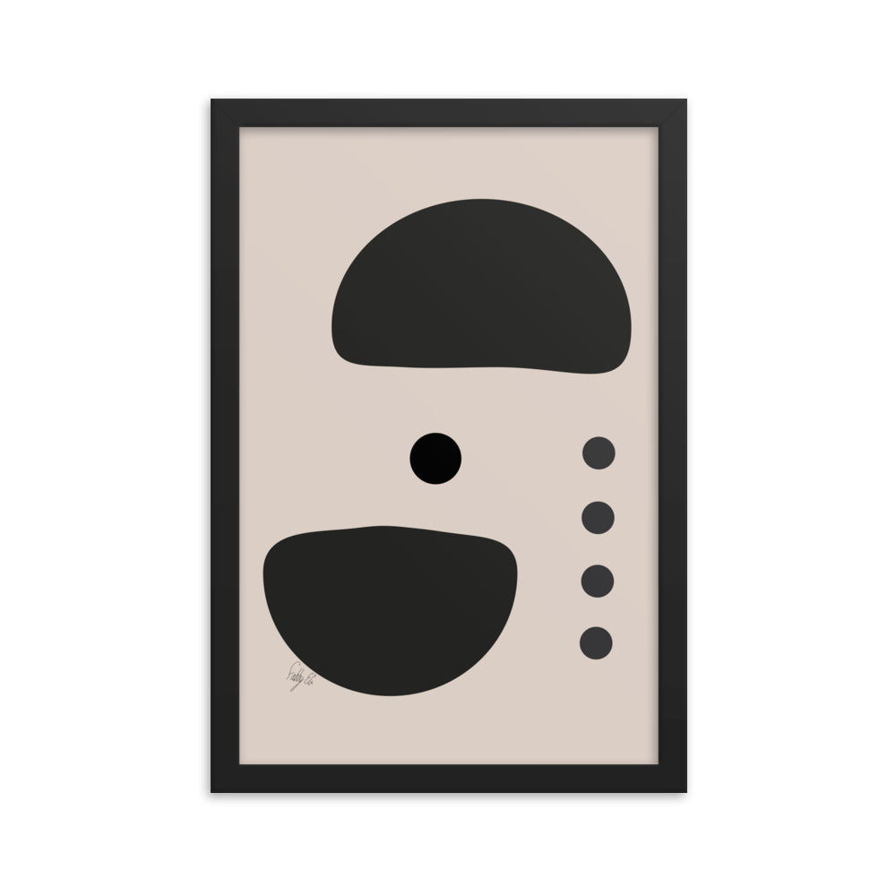 Dots taking sides Light pale framed poster