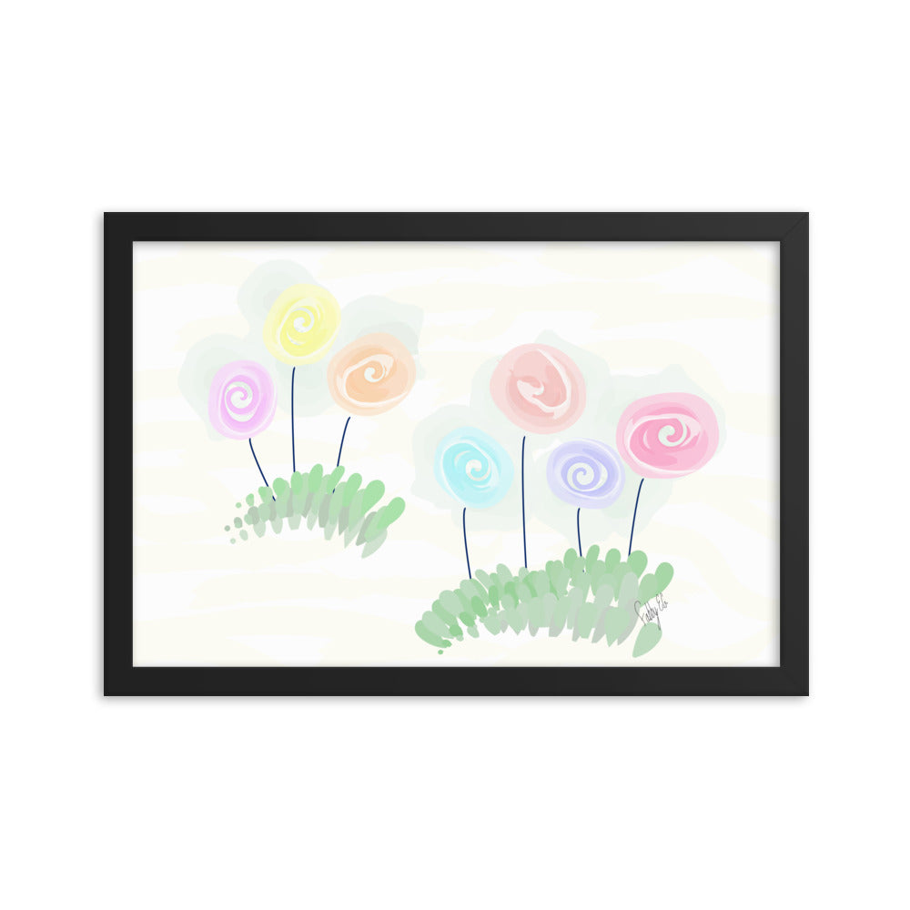 Women’s day flowers framed poster