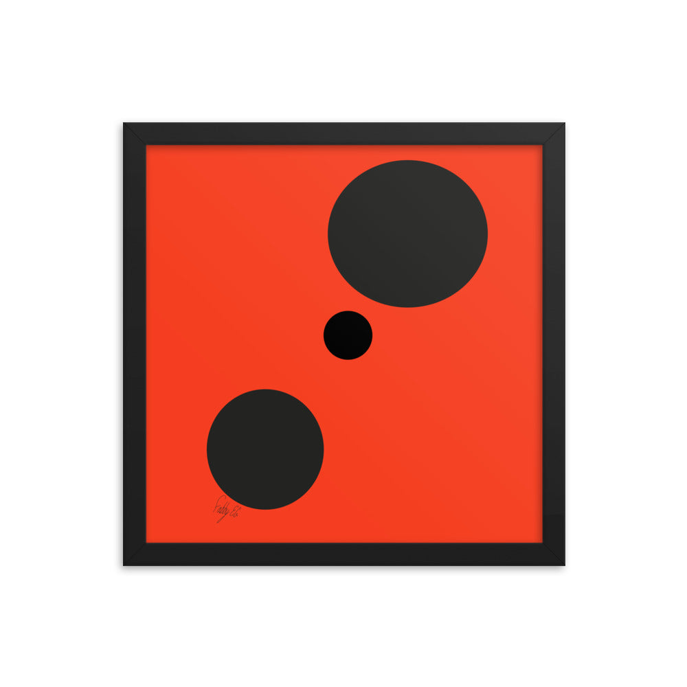 Dots orange framed poster